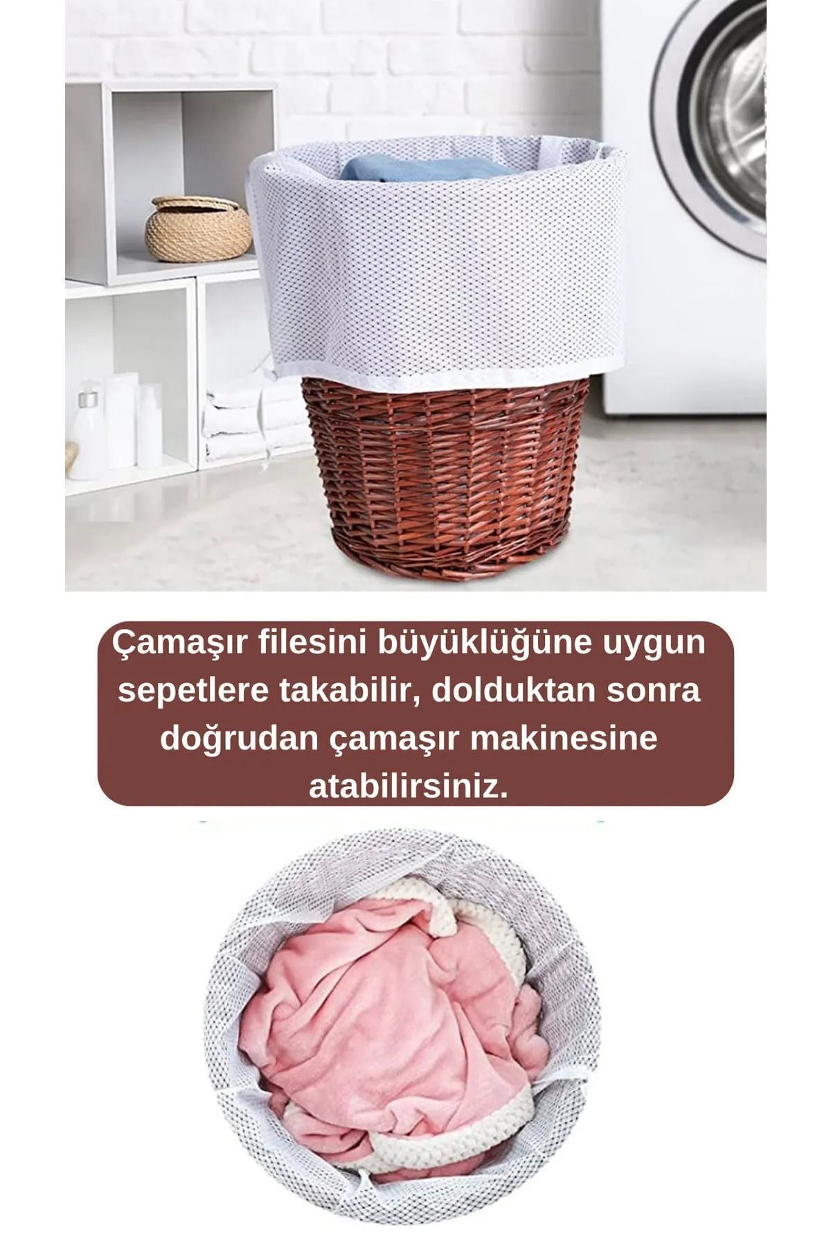 Mirelia-Drawstring Laundry Net |   Dirty Clean Clothes Clothing Bag 40X60Cm 3