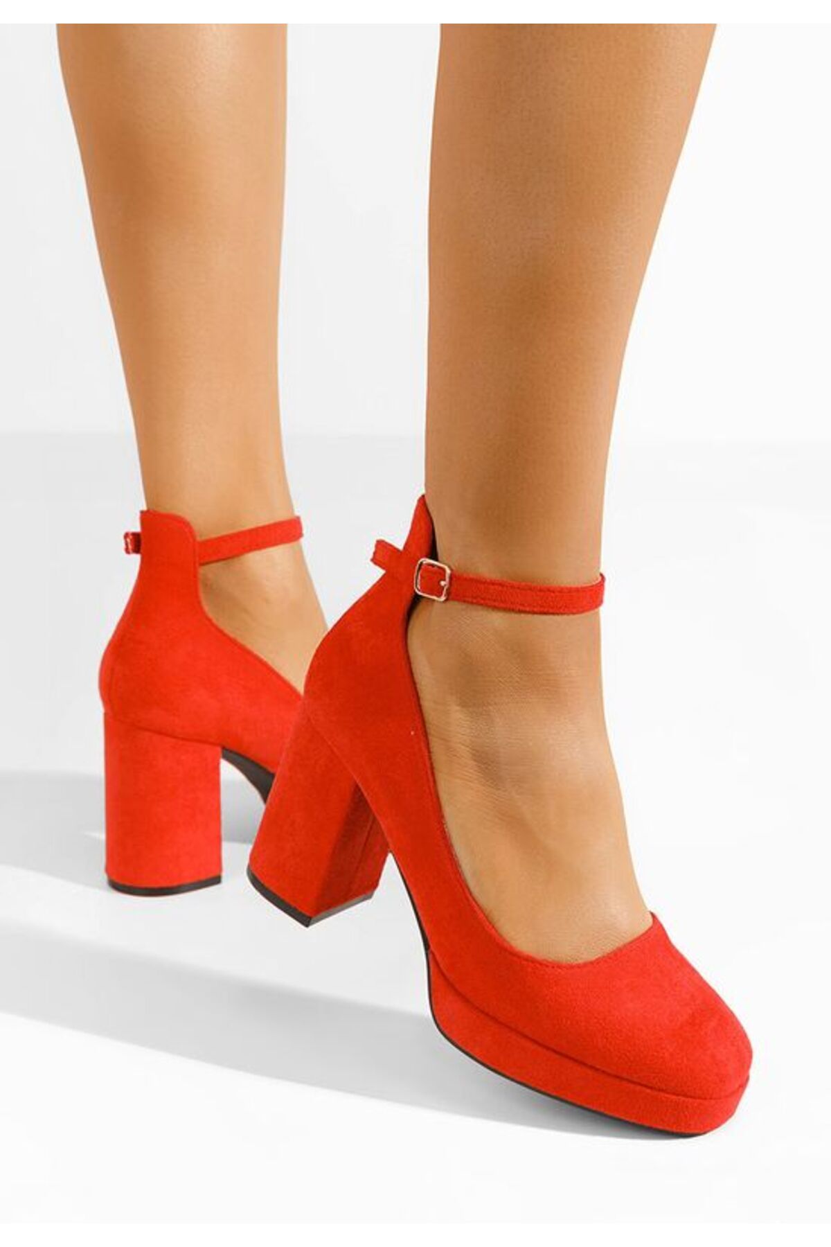 B T Shoes-Isperta V2 Red Chunky Heel Shoes 7