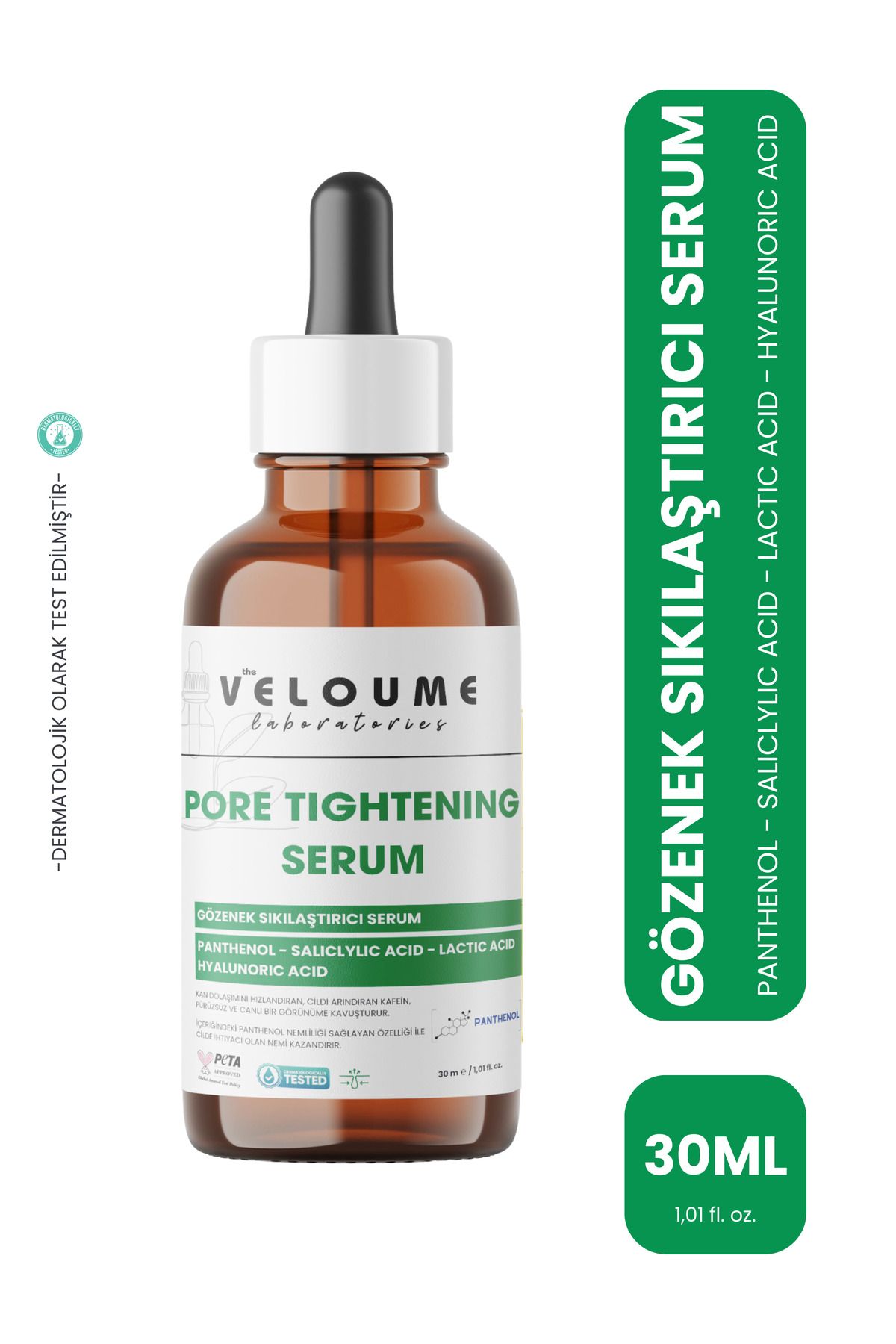 The Veloume Labs Gözenek Sıkılaştırıcı Serum, Siyah Nokta Önleyici, Canlandırıcı, Aydınlatıcı, Panthenol Etkili