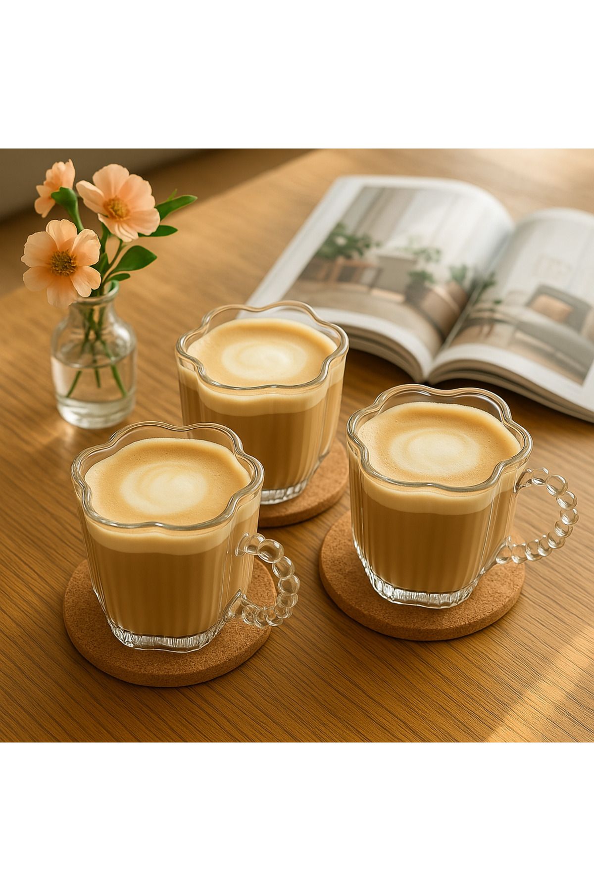Dore-3-Piece Bead Special Design Cup with Handle 3