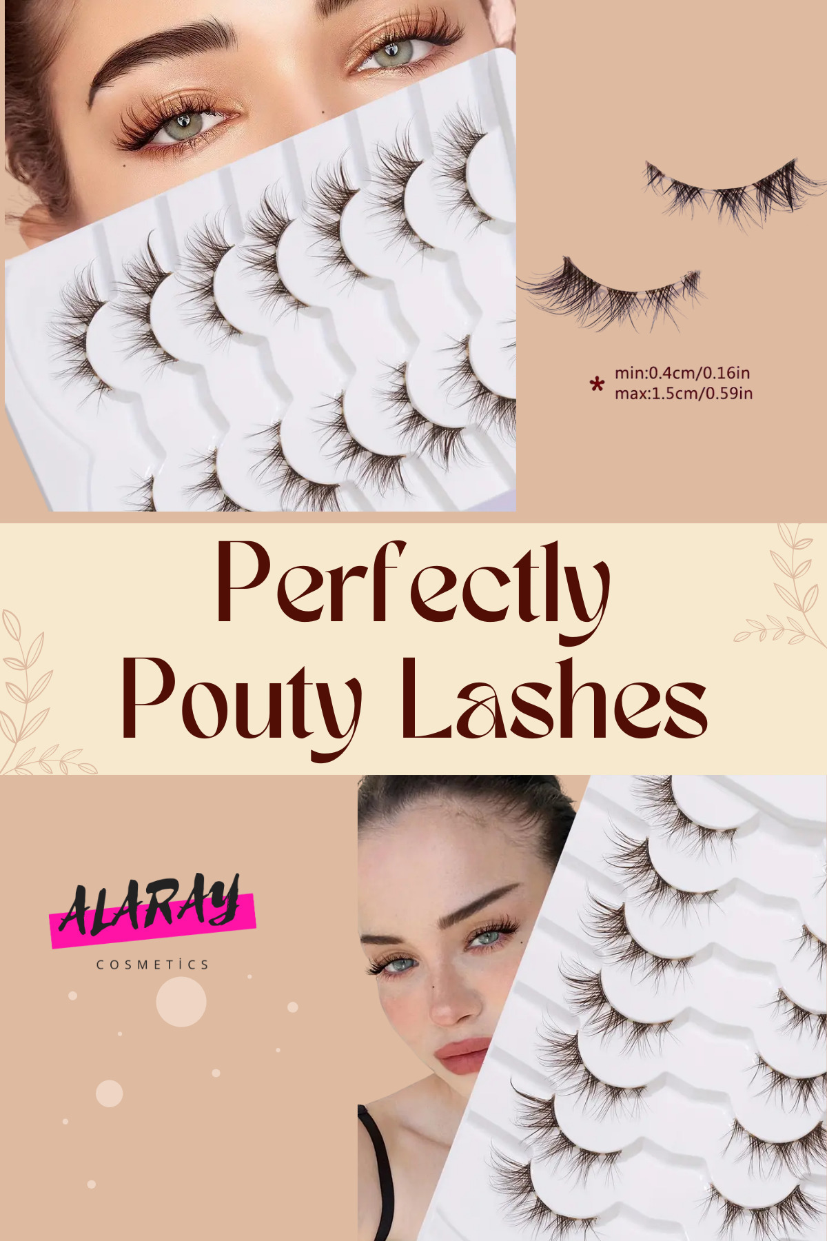 NATUREL TAKMA İPEK KİRPİK DARK BROWN 7 ÇİFT HAZIR DEMET-YUMUŞAK VE HAFİF ÇAPRAZ STİLLER CAT EYE'S — DARKBROWNLASH7 — تصویر 4 از 6