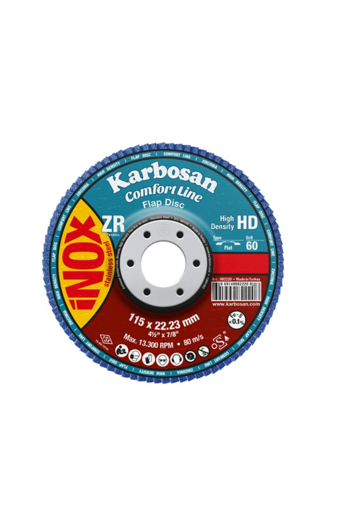 KARBOSAN Comfortline Flap Disk ZR ZXR11 HD 125 mm 60 Kum Düz