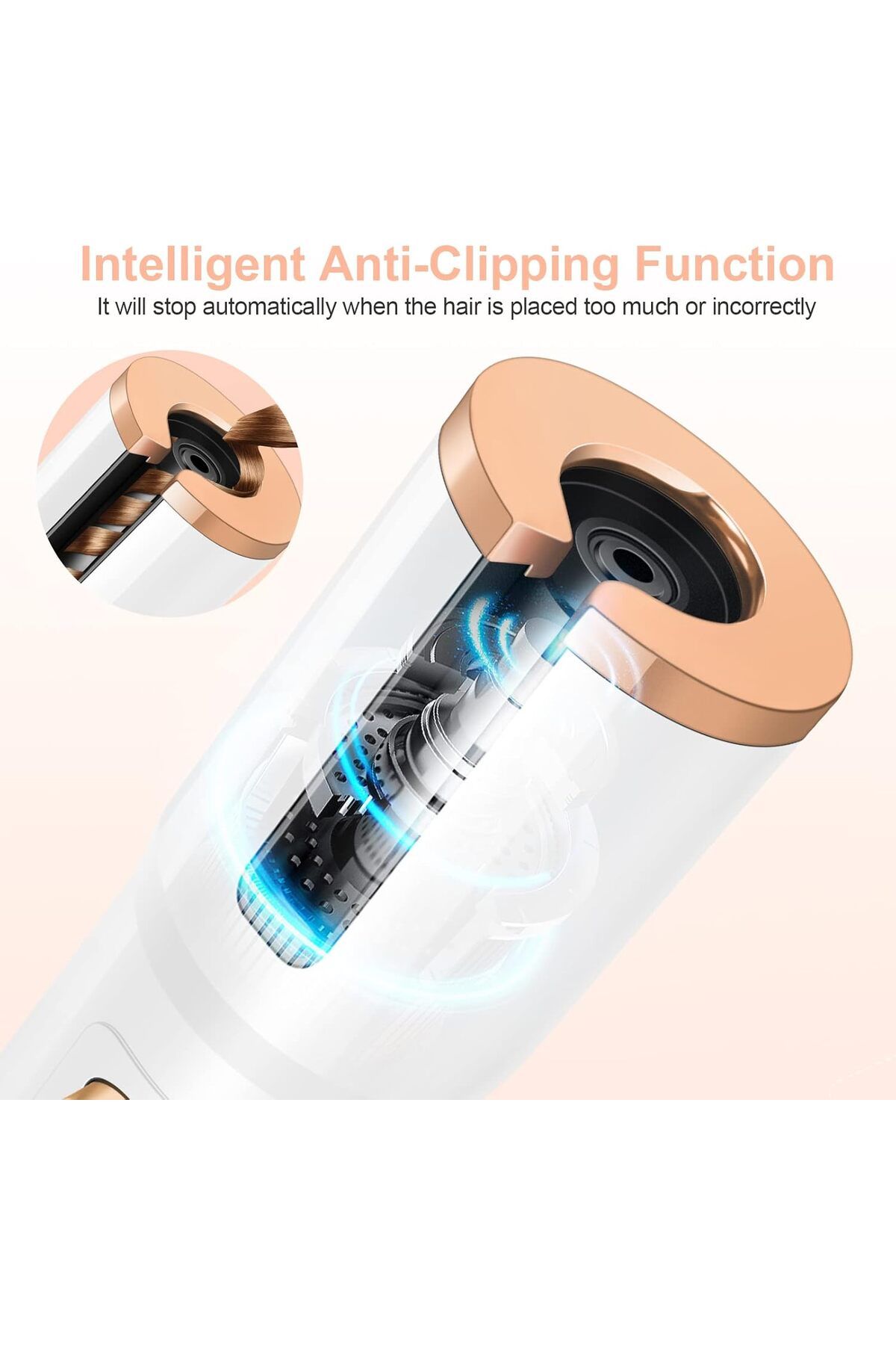 COOYA-Cordless Automatic Curling Iron, with LCD Display, 6 Temperature and Timer Settings, for all hair 6