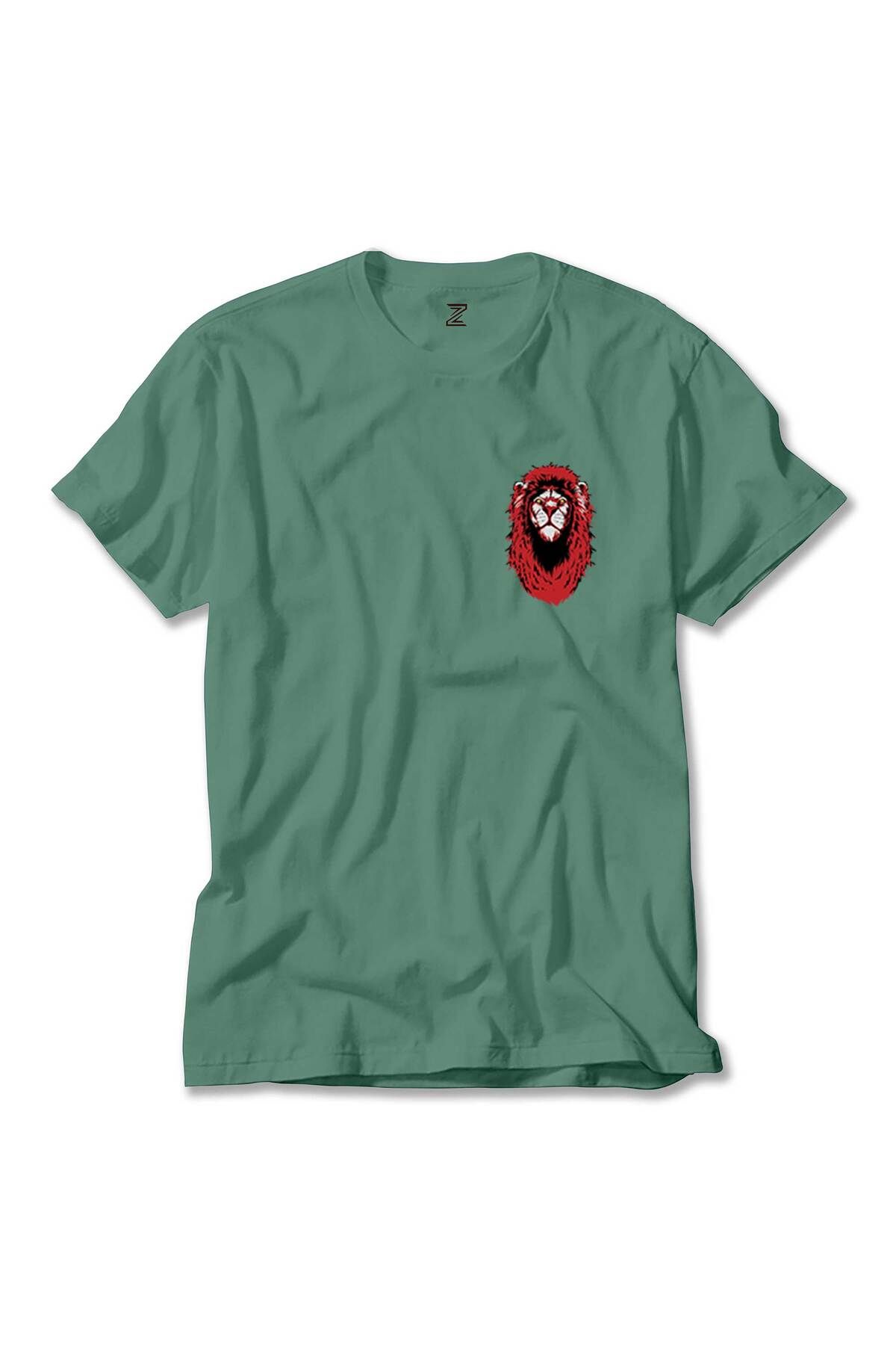 WAKHA Red Lion Cartoon Yeşil Tişört