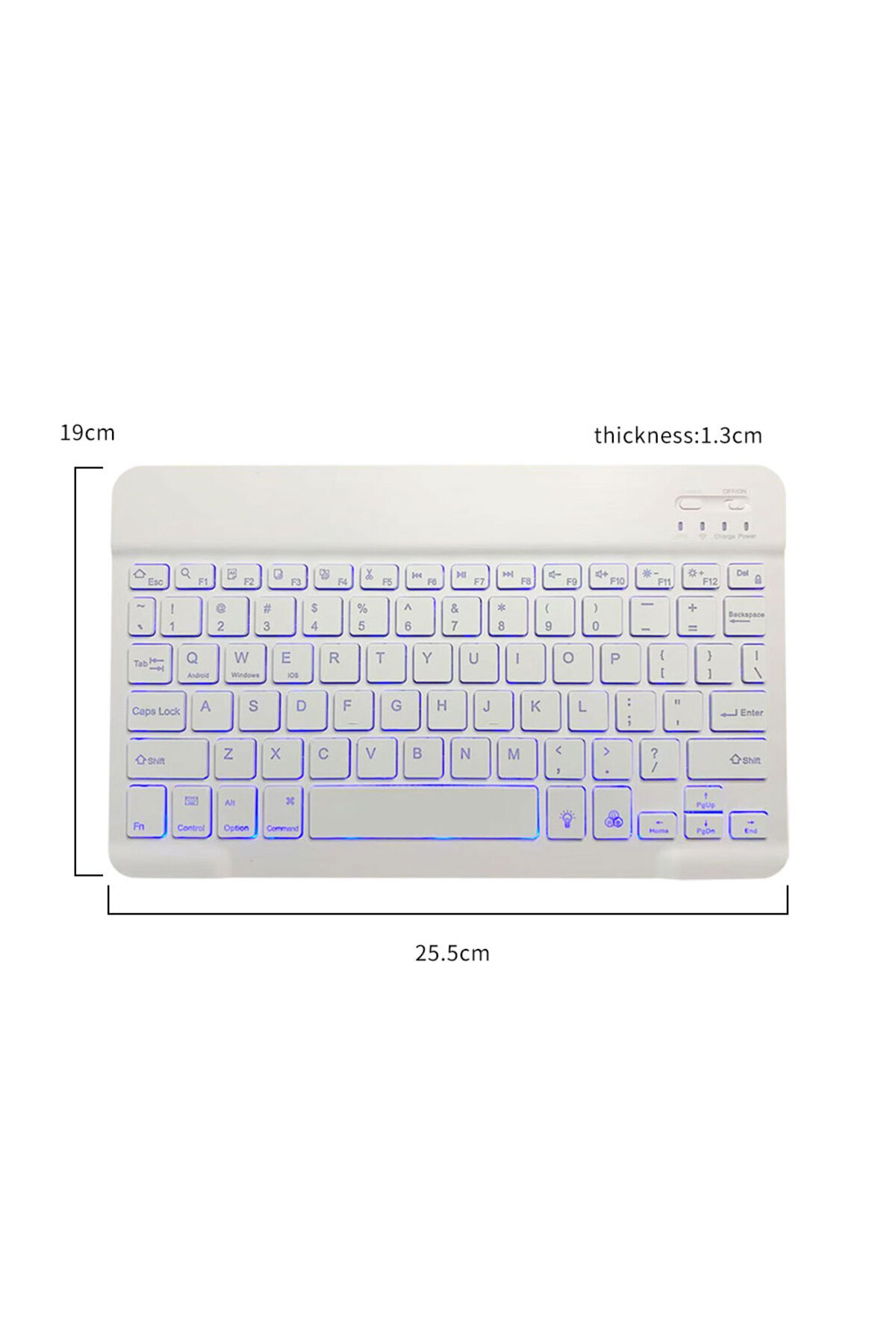 FlashHawk-Wireless Bluetooth Keyboard for Mac/IOS, Android and Windows Tablet White 6