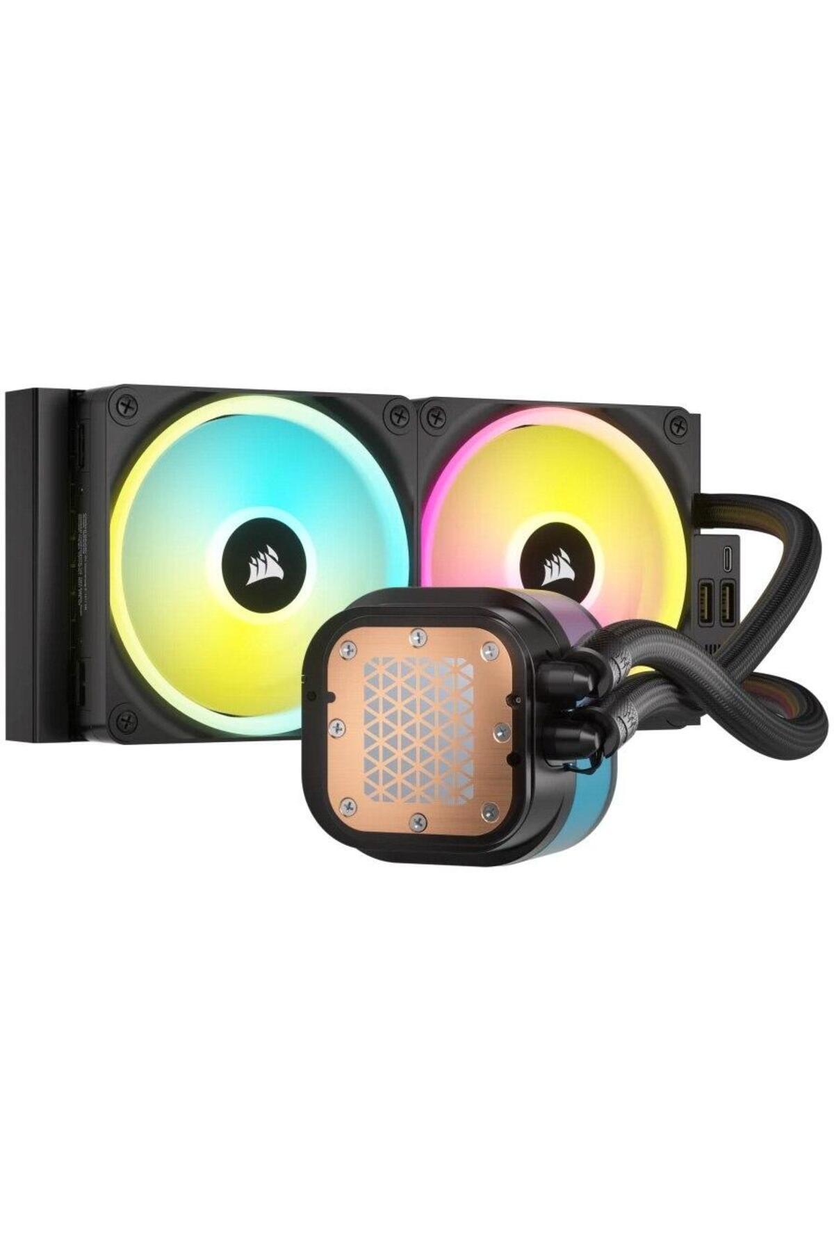 Corsair-Corsair iCUE LINK H100i RGB AIO CPU Cooler, 240mm, liquid cooling (Black) 3
