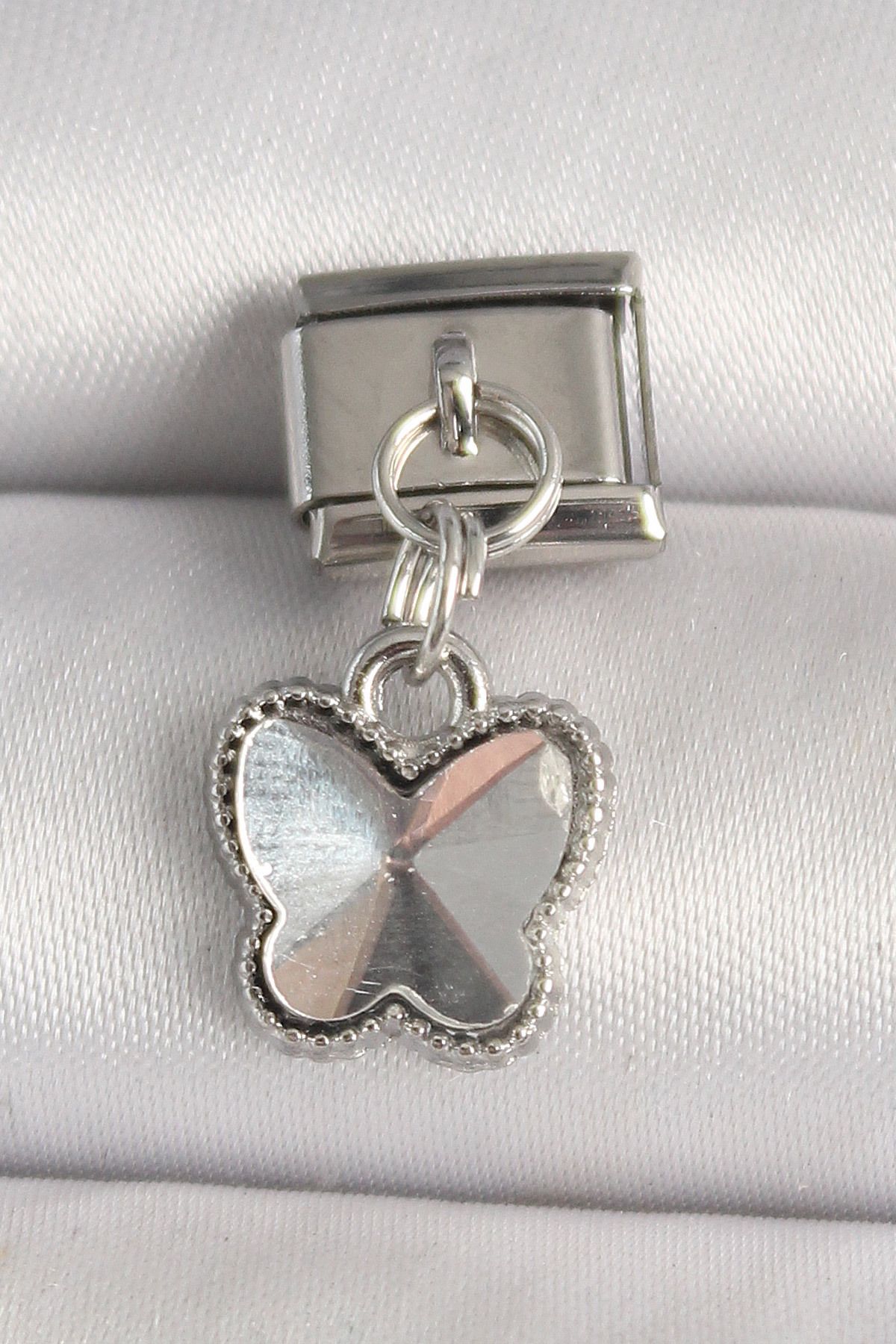 PolarBear Lab 316L Çelik Gümüş Renk Kelebek Model Nomination Charm