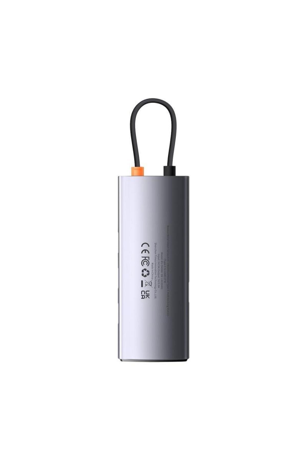 Baseus-HUB USB Baseus Metal Gleam WKWG070013, aluminiu, 4-in-1, USB-C - 4x USB 3.2 (Gri) 5
