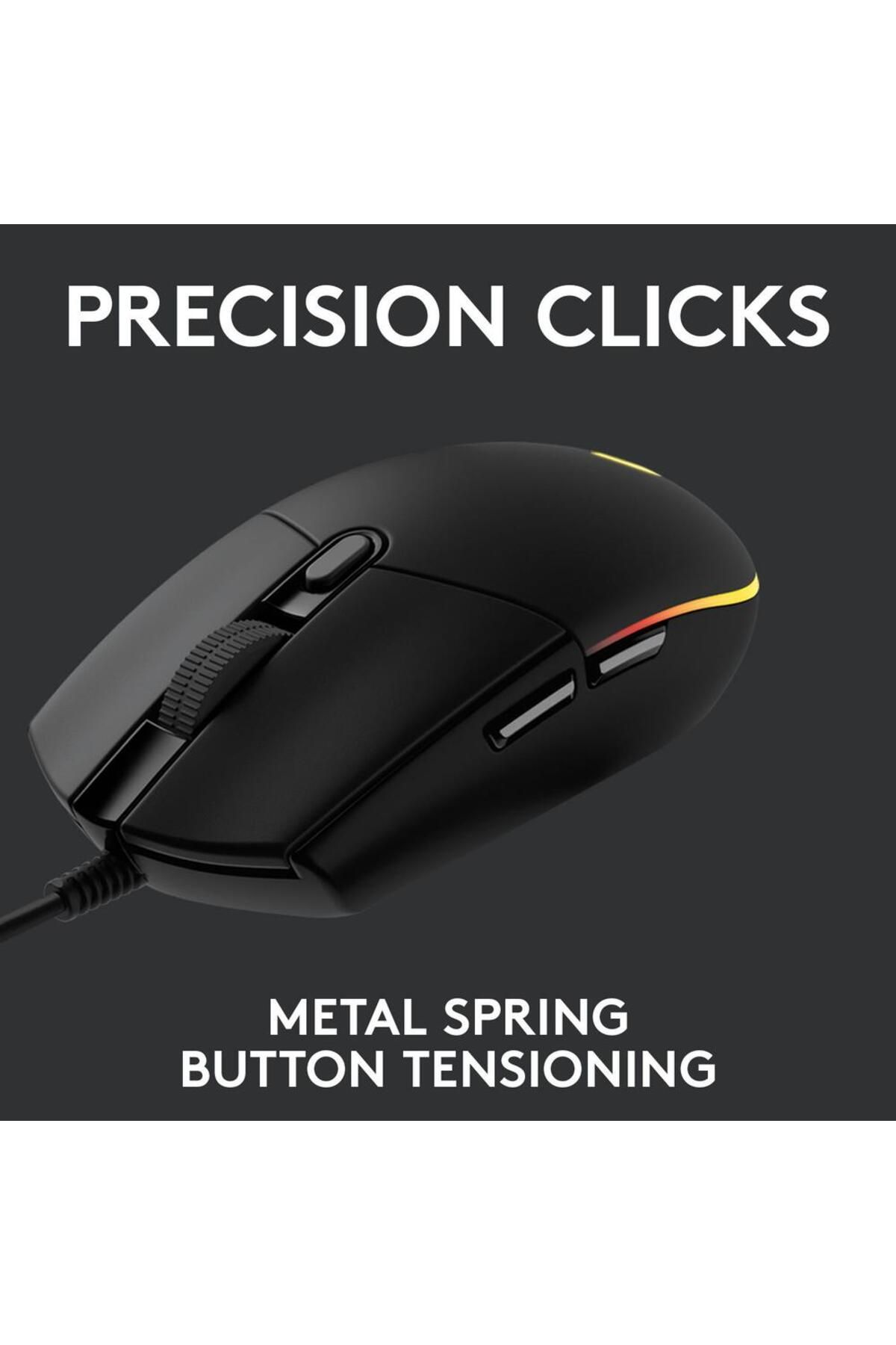 logitech-Mouse Gaming Logitech G203 LightSync, iluminat RGB, USB (Negru) 13