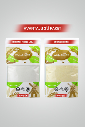 White Organic Organik Bebek Irmiği Organik Pirinç Unu Avantaj Set 500 gr X 2 ...