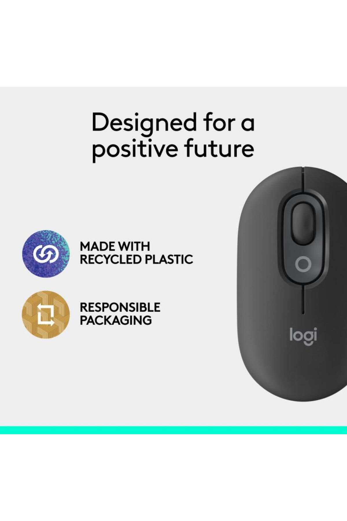 logitech-Mouse Wireless Logitech POP, Bluetooth, 4000 DPI (Negru) 4