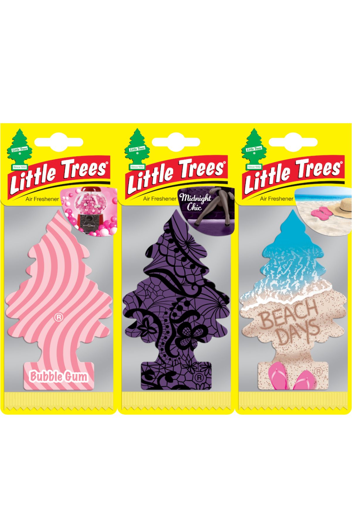 Car Freshner Asma Koku 3'lü Sakız-Gece-Plaj Karışık Set