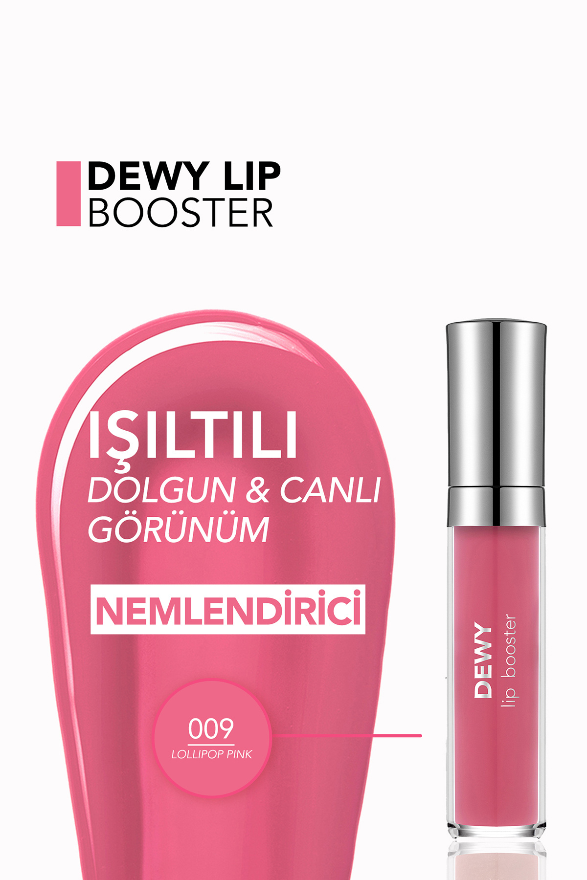 برق لب حجیم کننده - تقویت کننده لب شبنم دار - 009 Lollipop Pink - 8682536093989 — عکس 5276 — تصویر 4 از 5