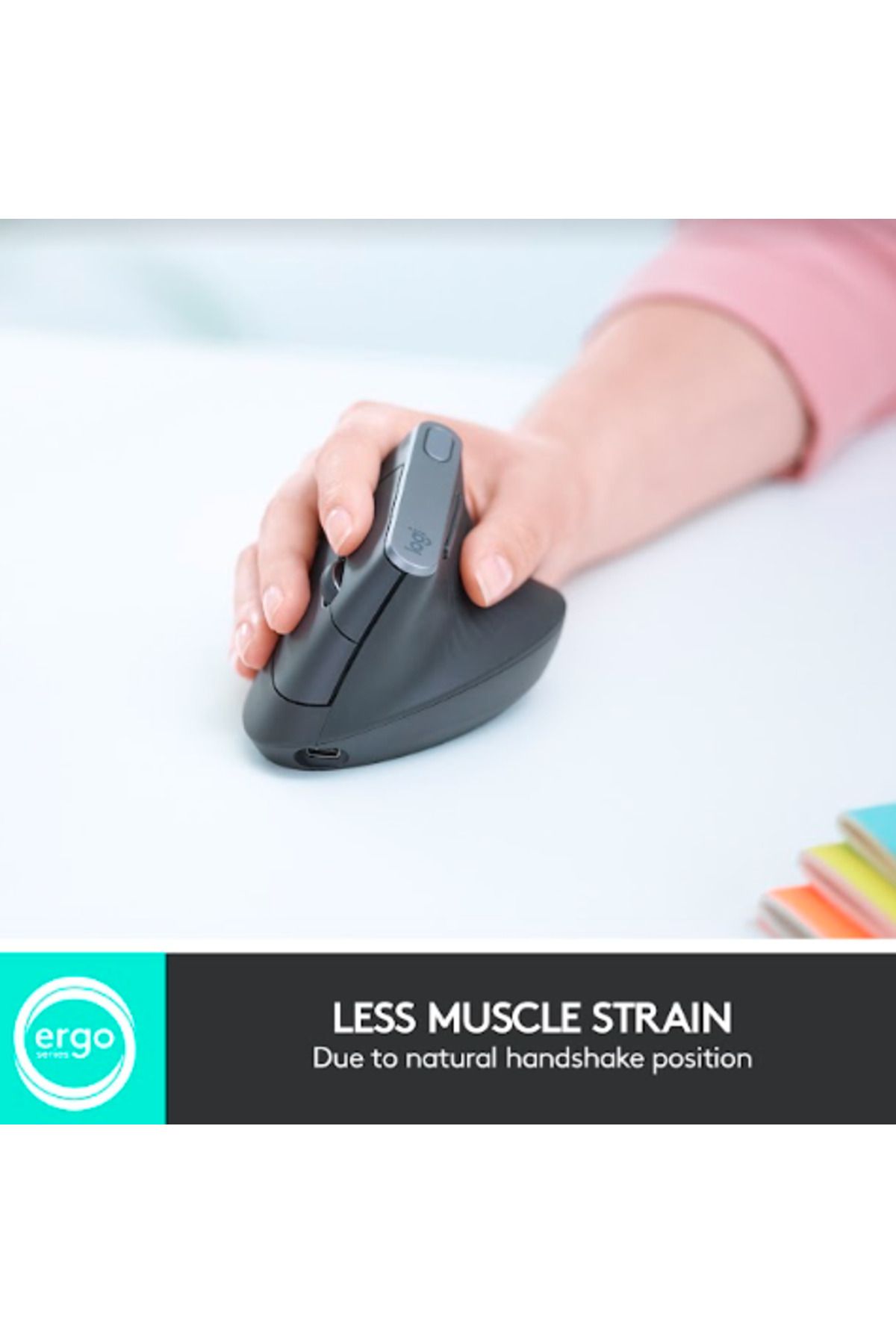 logitech-Mouse Wireless Logitech MX Vertical, 1600 DPI, USB, Ergonomic (Negru) 8