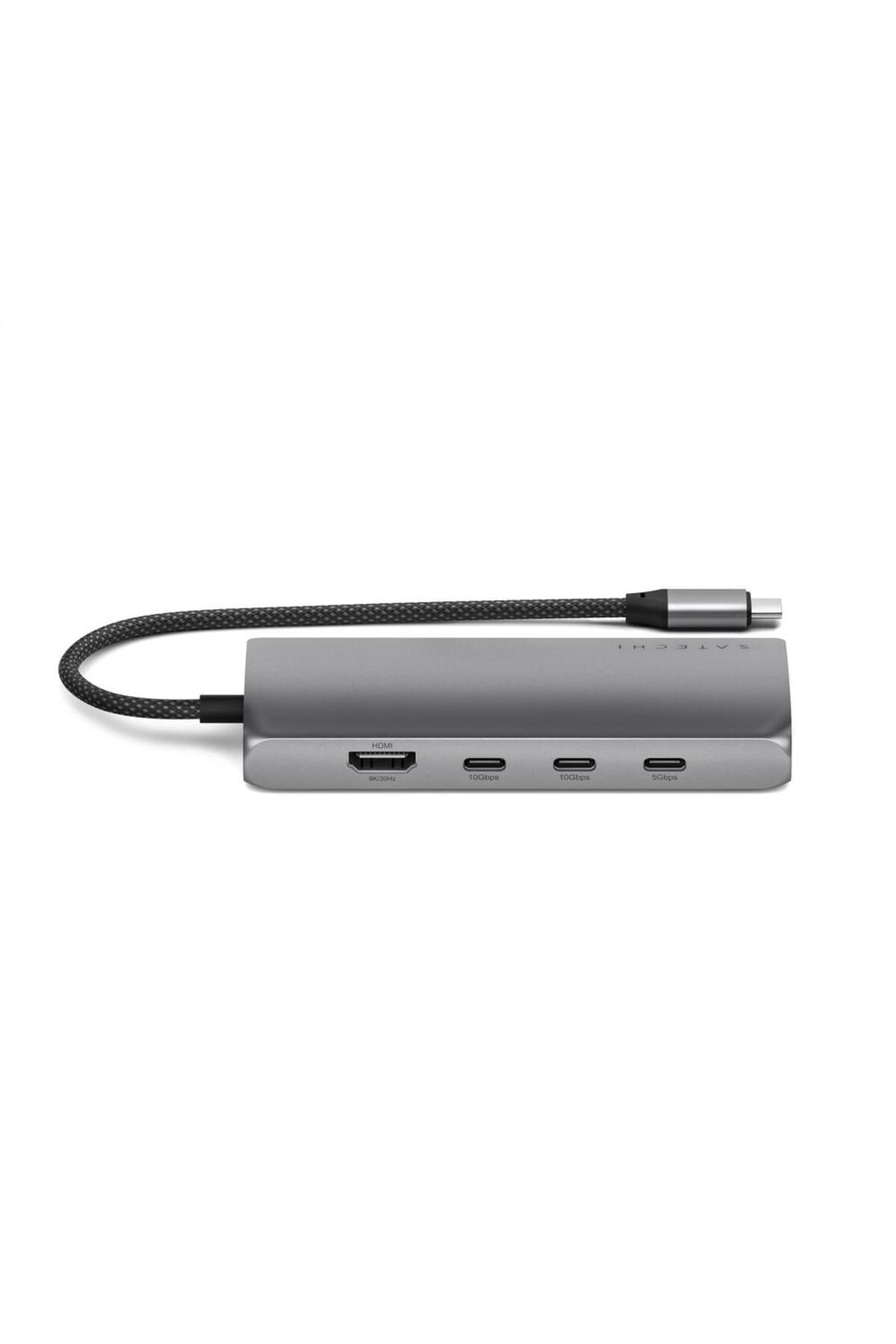 Satechi-HUB USB Multiport Satechi ST-P8KEM, USB-C PD 100 W, 5x USB Type-C, HDMI 8K, Ethernet V3 (Gri) 5