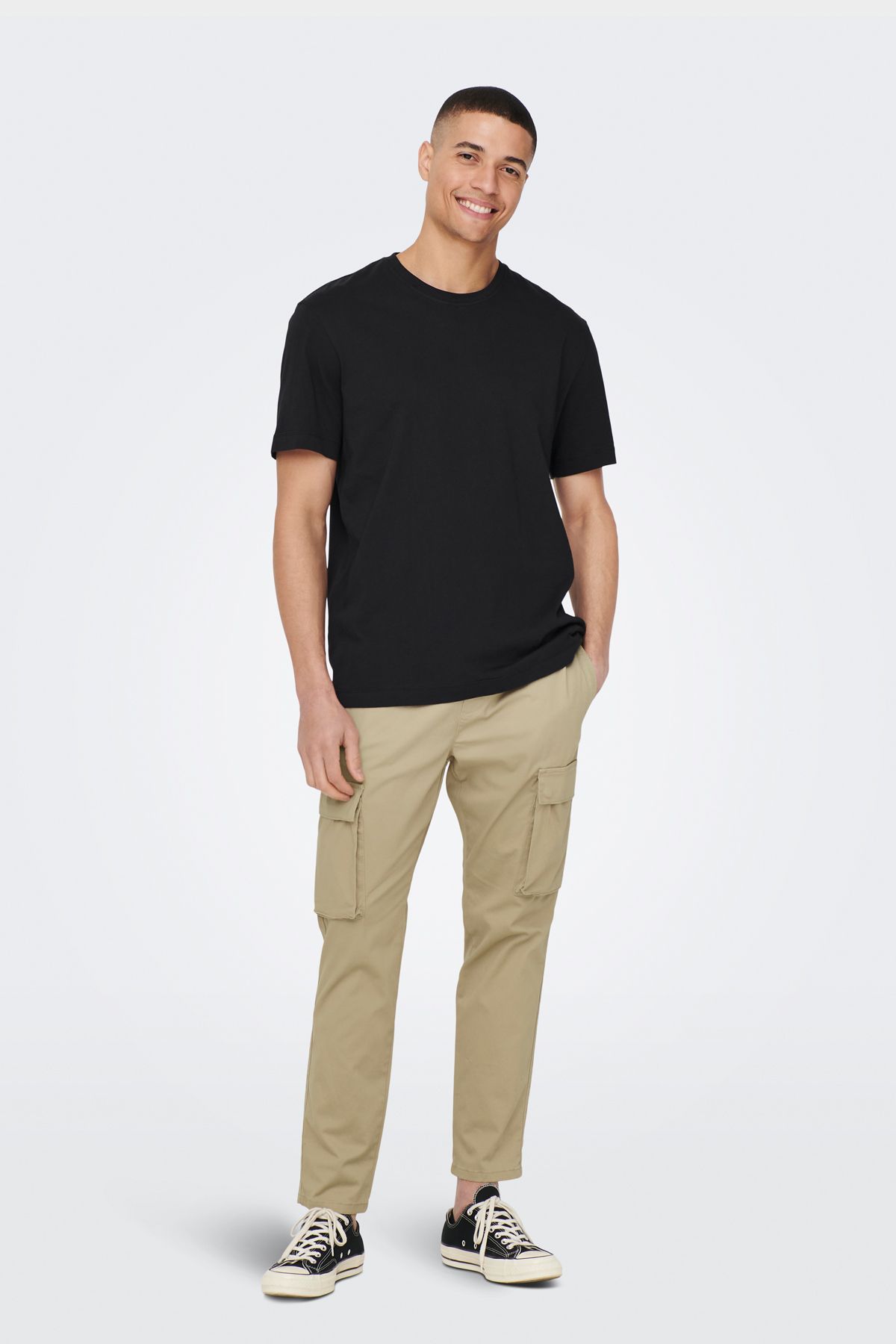 Only & Sons-Onsmax Life Ss Stitch Tee Noos Men's Black T-Shirt - 22025208 5