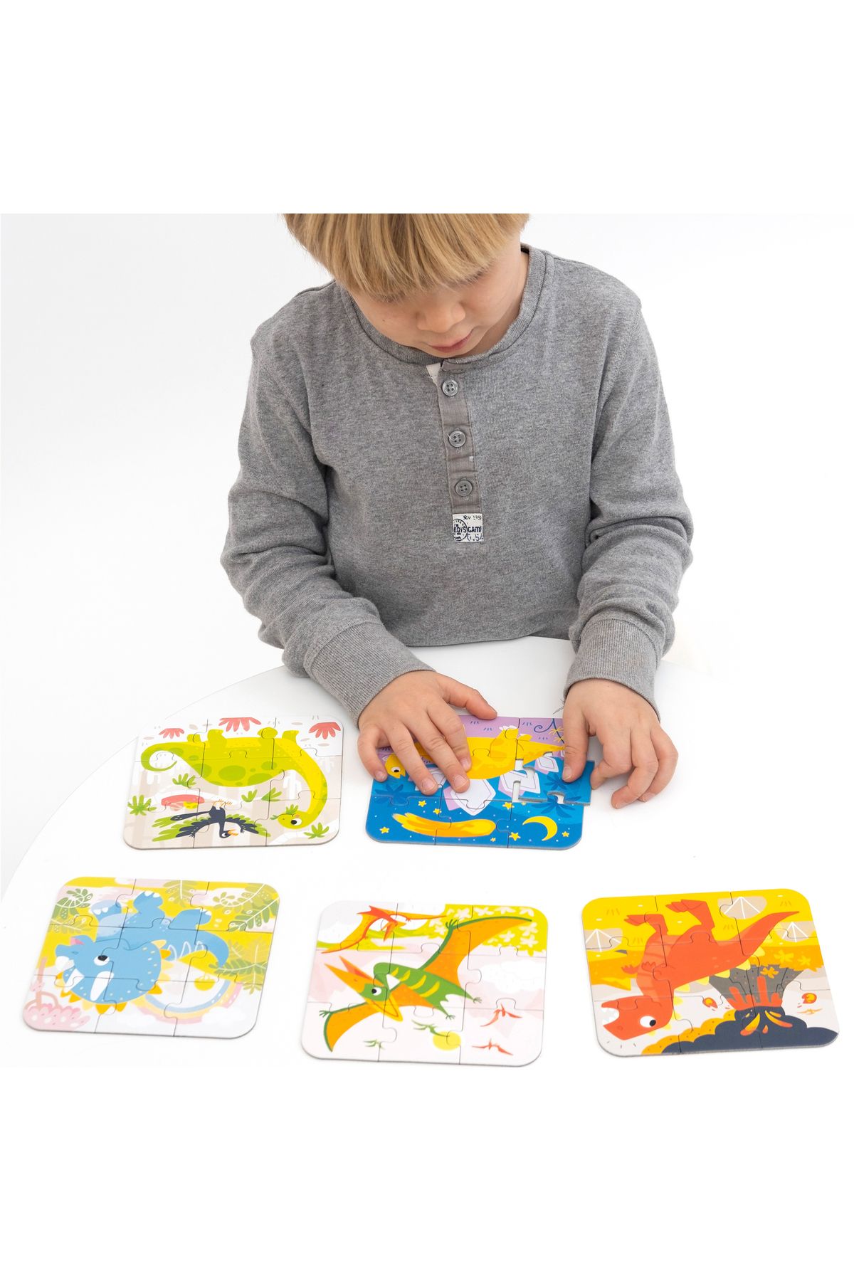 banana-Joc memorie tip puzzle Banana Panda, On the Go Puzzle Dinosauri, 5 puzzle-uri 9 piese 4