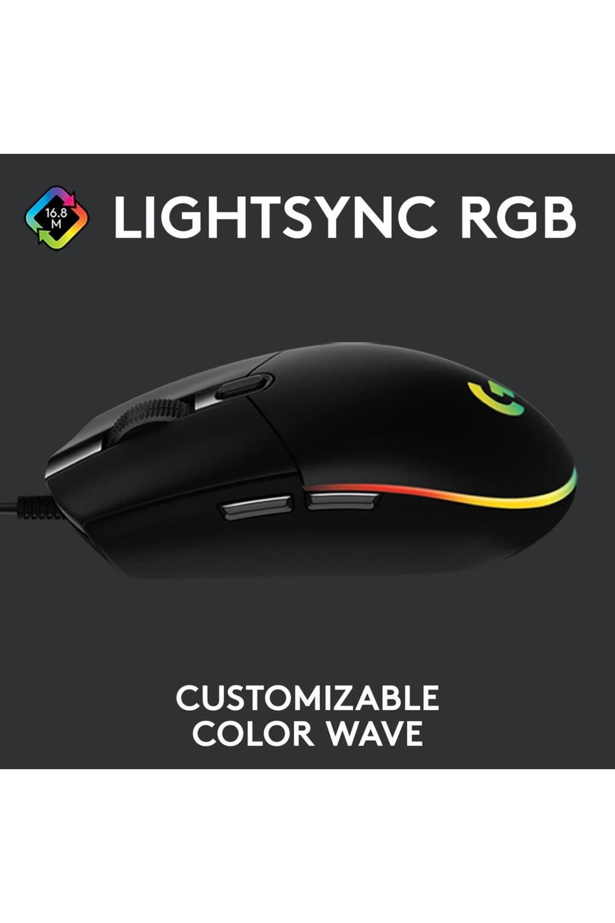 logitech-Mouse Gaming Logitech G203 LightSync, iluminat RGB, USB (Negru) 10