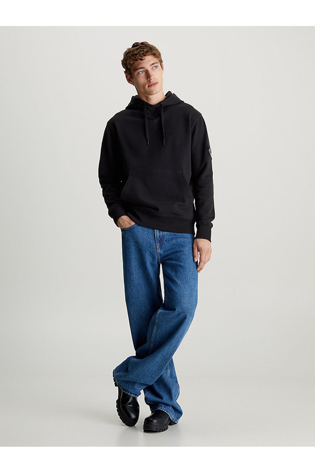 سویشرت مشکی مردانه پیراهن با کلاه دار سیاه Calvin Klein