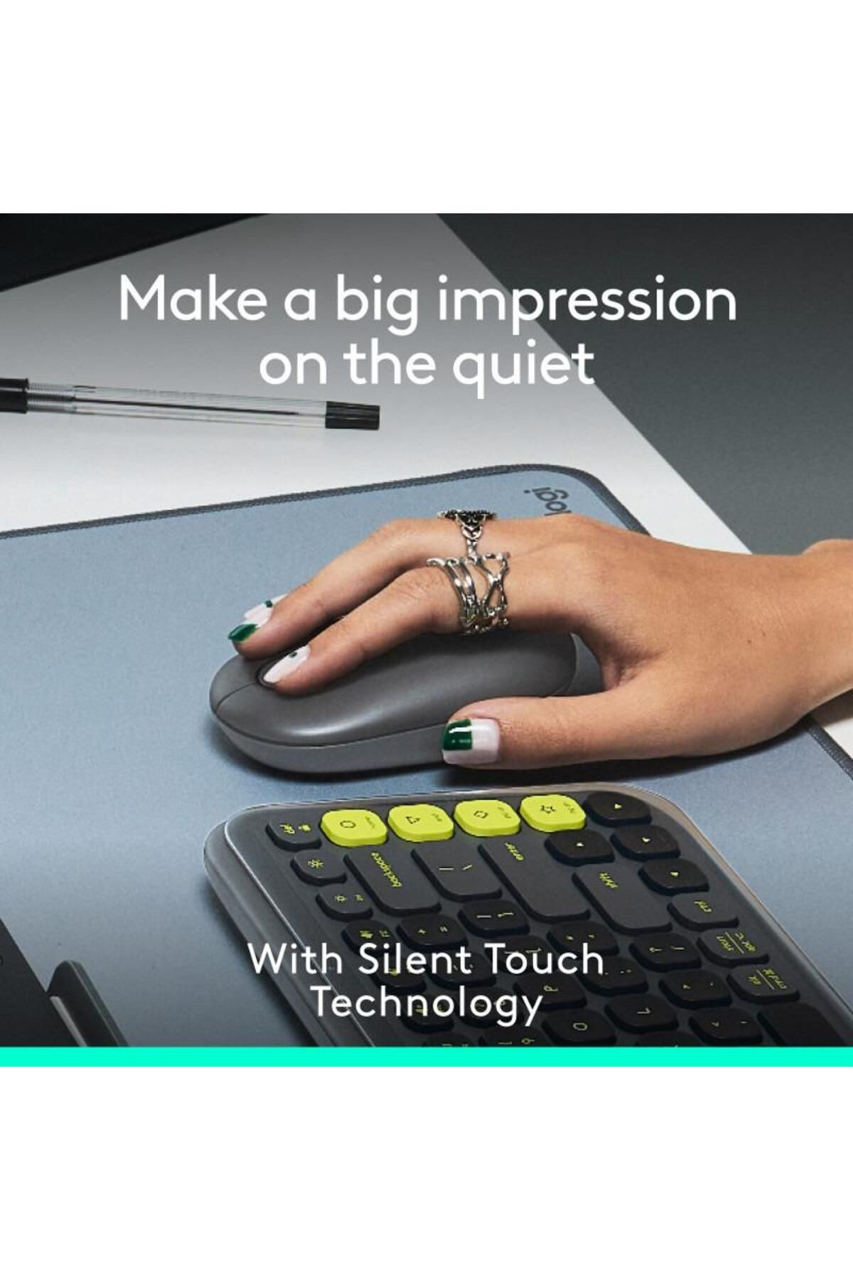 logitech-Mouse Wireless Logitech POP, Bluetooth, 4000 DPI (Negru) 8