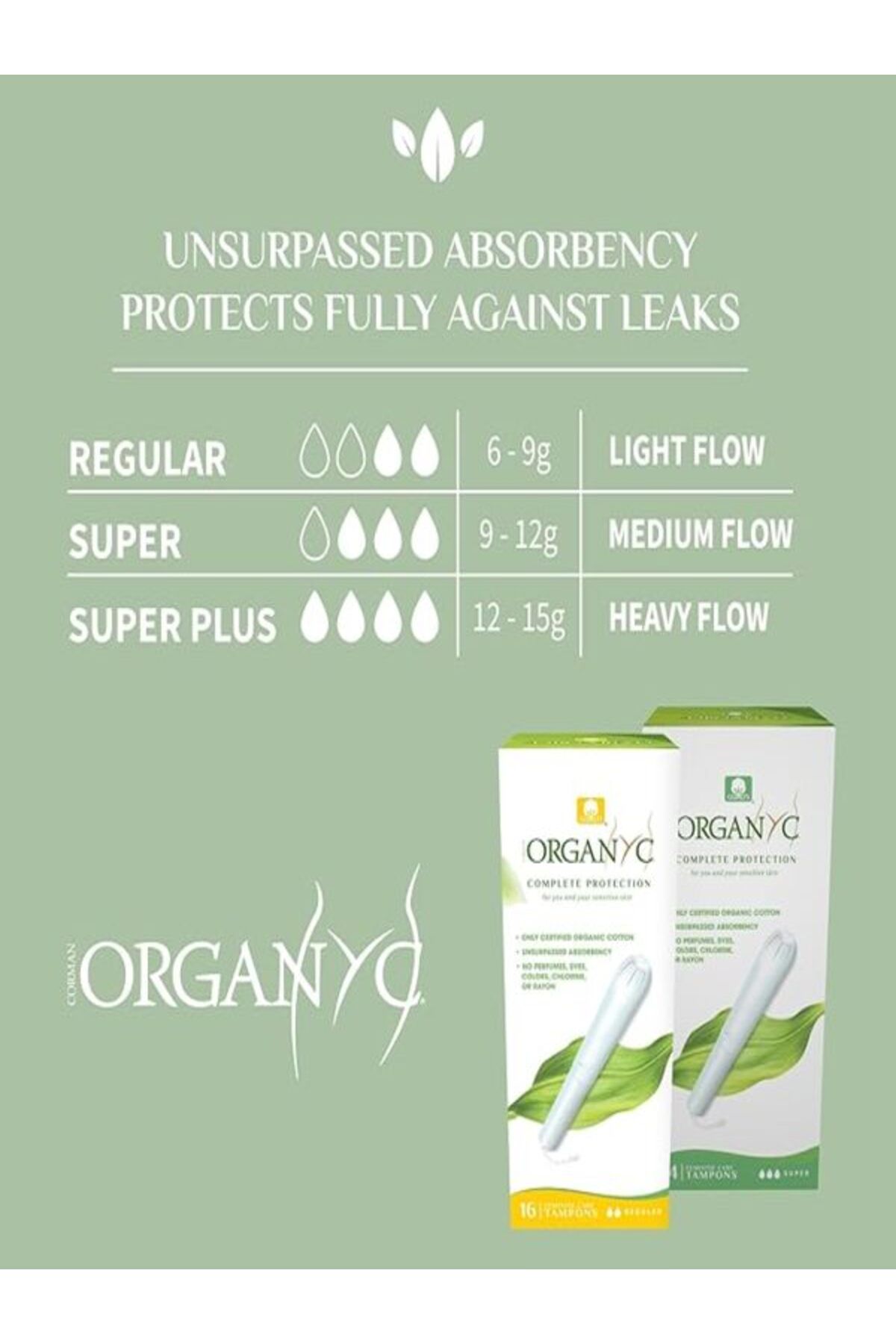 Organyc-Tampons - Cardboard Applicator, Regular Flow, 6 Pack (total 96 Count) 6