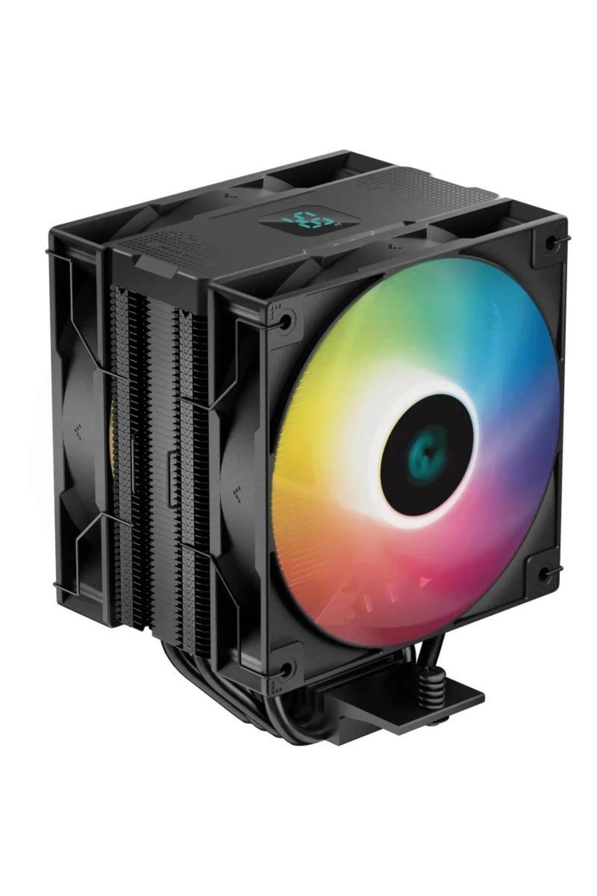 Deep Cool-Cooler CPU DeepCool AG400 Digital Plus ARGB, iluminare ARGB si Display, 2x 120 mm, 2100 rpm, PWM 1