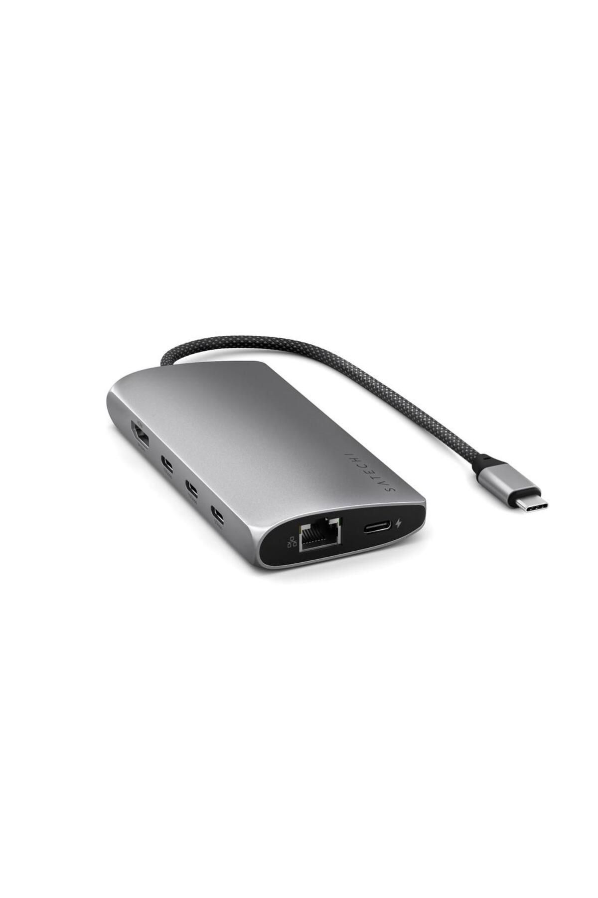 Satechi-HUB USB Multiport Satechi ST-P8KEM, USB-C PD 100 W, 5x USB Type-C, HDMI 8K, Ethernet V3 (Gri) 3