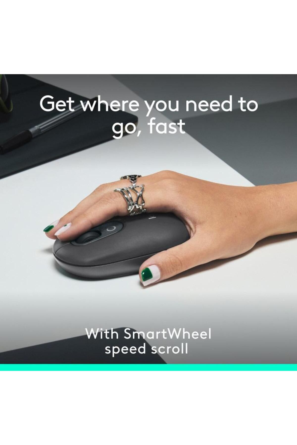 logitech-Mouse Wireless Logitech POP, Bluetooth, 4000 DPI (Negru) 5