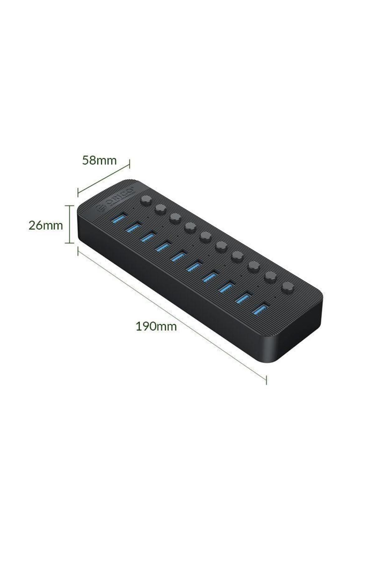 Orico-HUB USB Orico CT2U3-10AB, 10 x USB 3.0 (Negru) 2