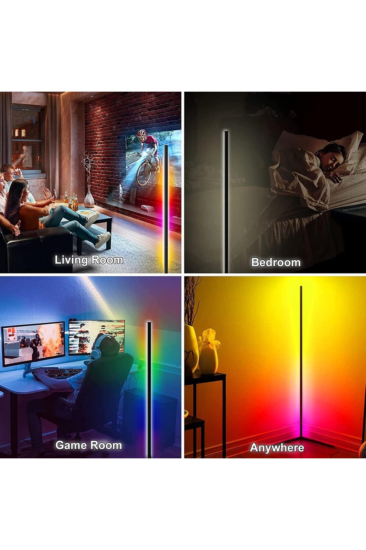 COOYA-RGB Smart Remote Control Floor Lamp, LED Color Changing, With Music Sync & Blutooth APP Control 6