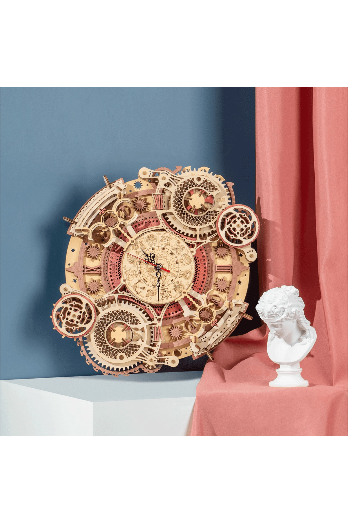 ROKR-Zodiac Wall Clock Mechanical Time Art Engine 3d Wooden Puzzle 1