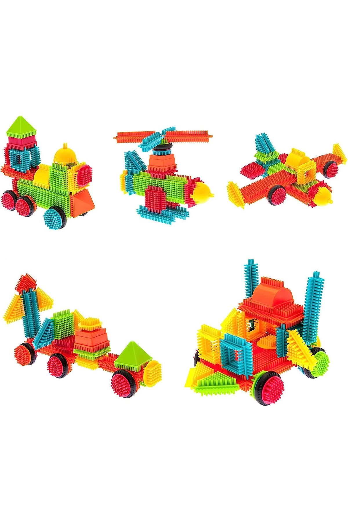 ست اسباب‌بازی بلوک‌های ساختمانی سه‌بعدی به شکل برس، اسباب‌بازی آموزشی قابل‌چیدمان برای پیش‌دبستانی‌ها، هدیه برای کودکان