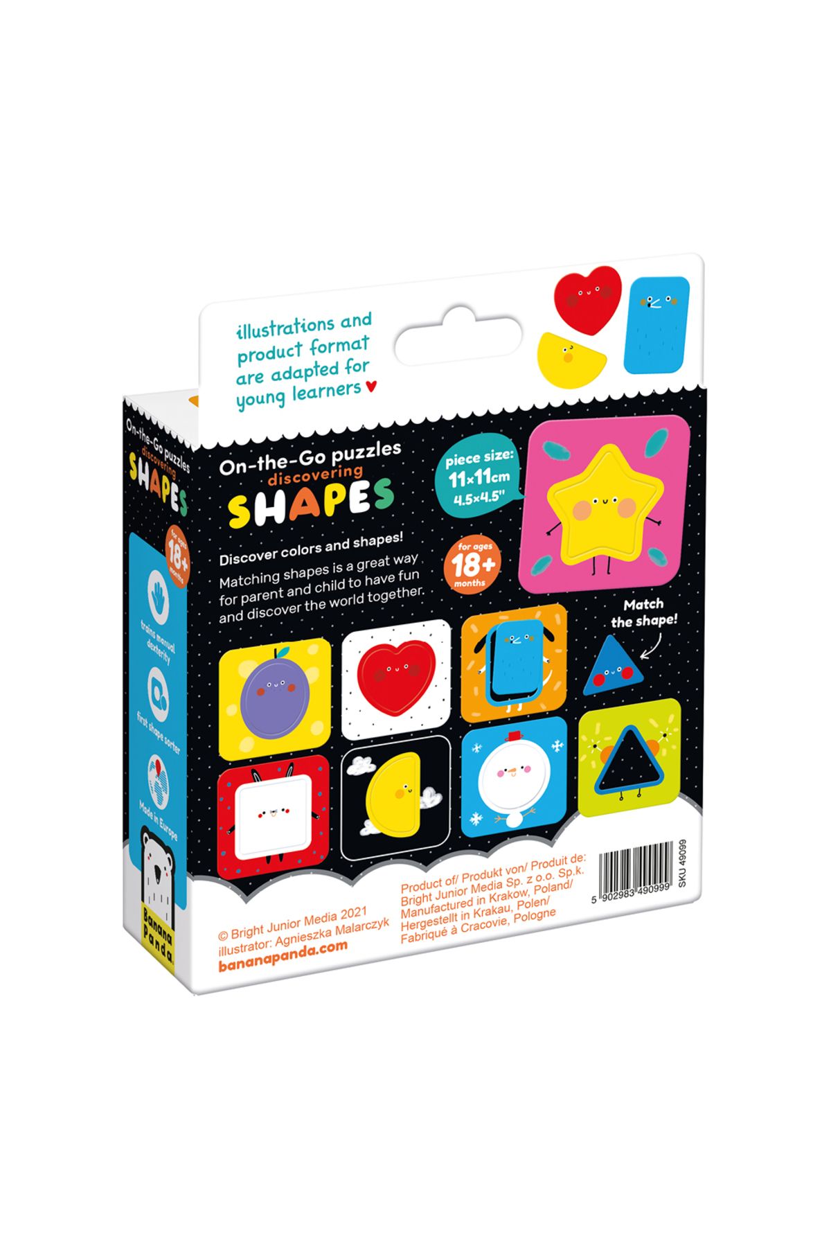 banana-Joc tip puzzle, Banana Panda On the Go Discovering Shapes, imagini si forme, 16 piese, +12 luni 5