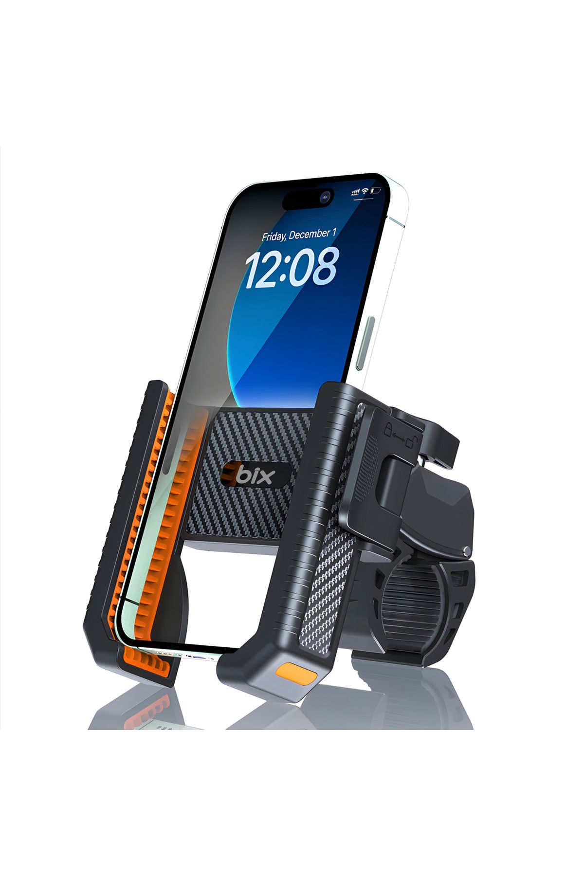 Bix BPH01 Gidon Bağlantılı Bisiklet Motosiklet için 4-7.8" inç Telefon Tutucu 360 Dönebilen Tasarım