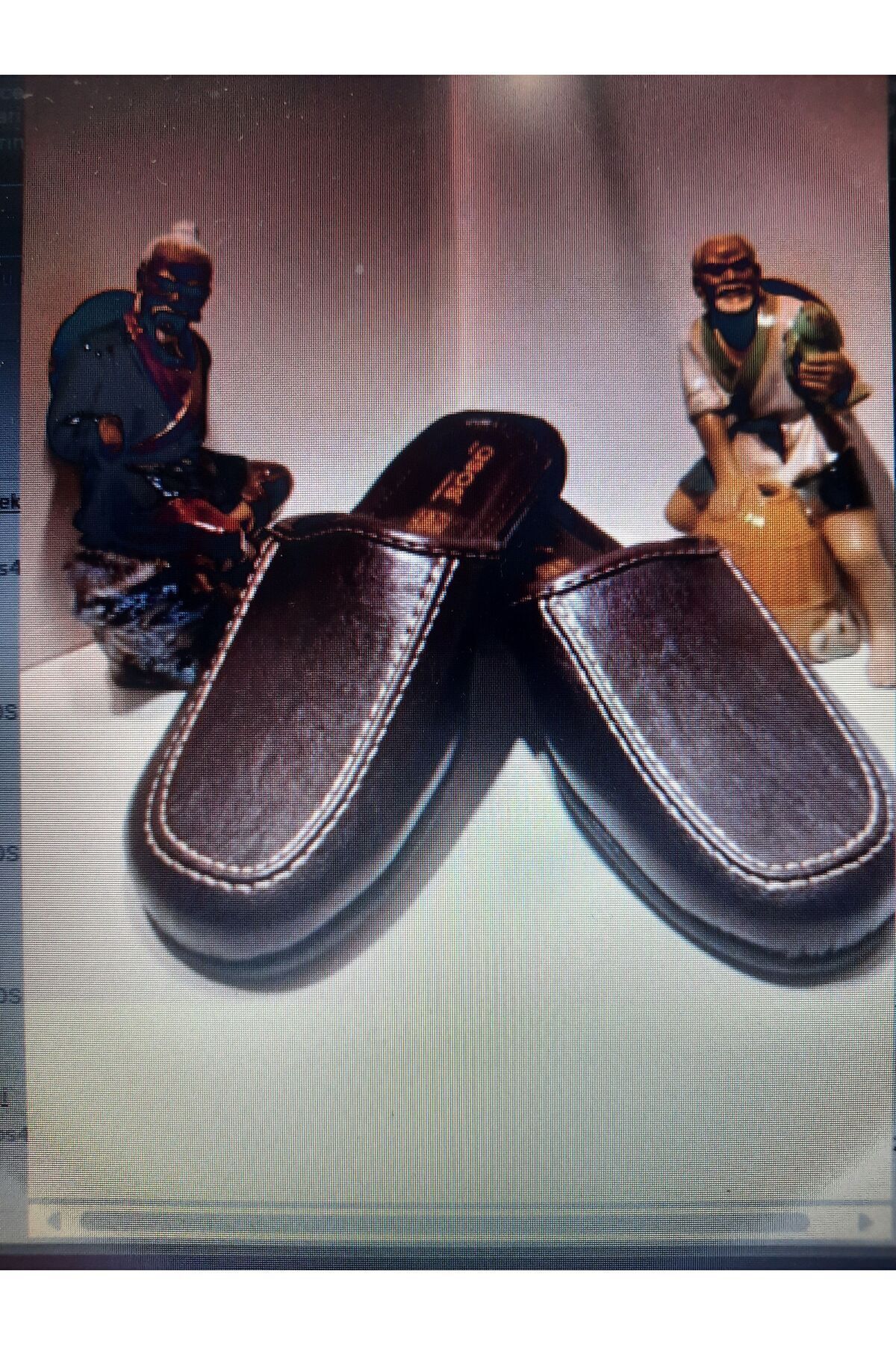 ASOS-Men's Brown Faux Leather House Slippers 5