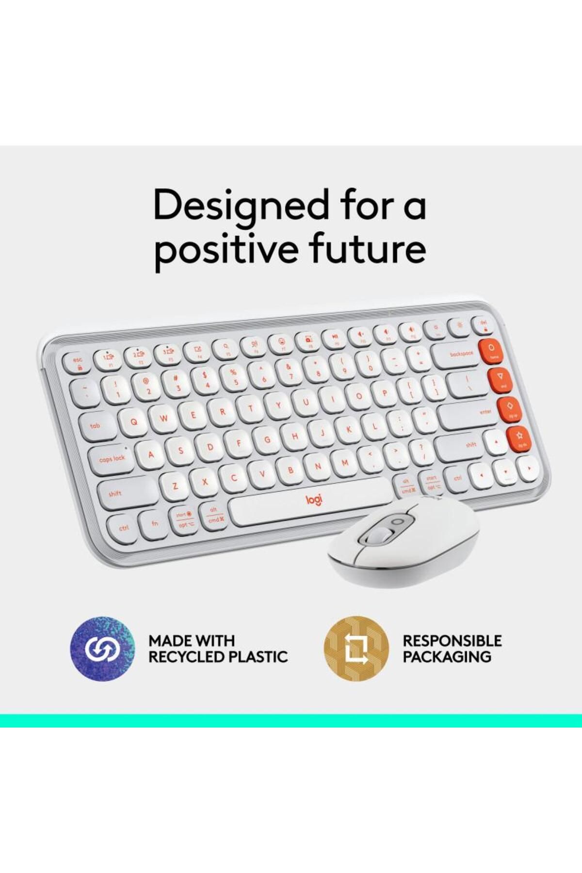 logitech-Kit tastatura si mouse Logitech Pop Icon Combo, Bluetooth, Layout US (Alb) 8