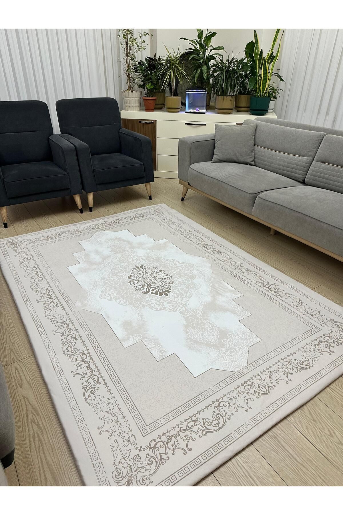 ALLGELSİN-Elastic Micro Fleece Carpet Cover 4m2 160X230 or 6m2 200X300 Four or Six Meters Square Carpet Cover 4