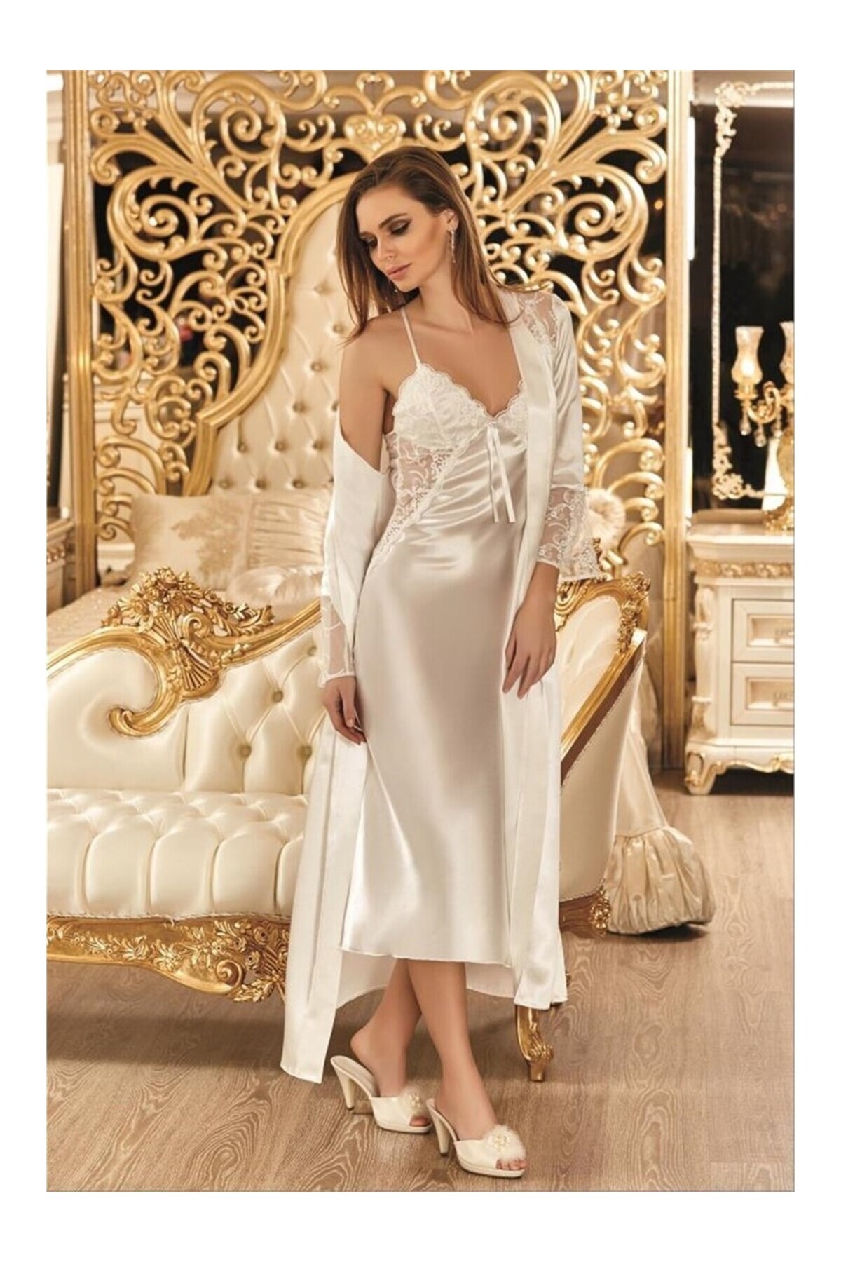 REVE LİNGERİE 6LI SET GECELİK SABAHLIK PİJAMA ŞORT TAKIM