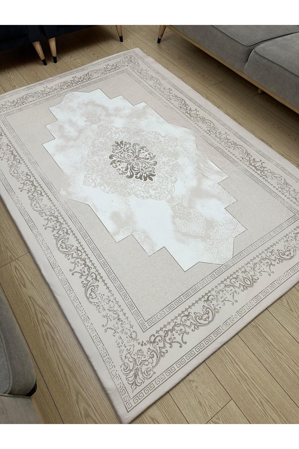 ALLGELSİN-Elastic Micro Fleece Carpet Cover 4m2 160X230 or 6m2 200X300 Four or Six Meters Square Carpet Cover 1