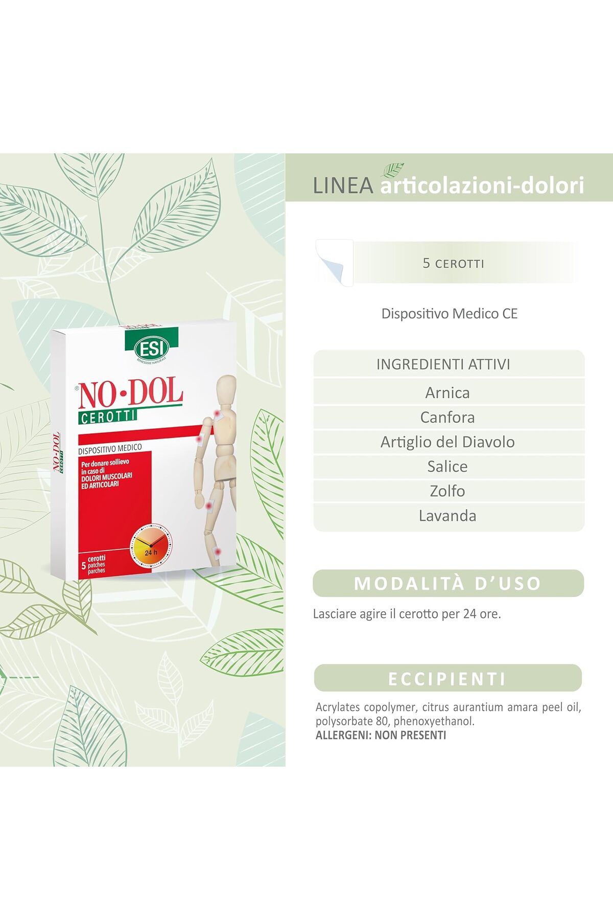 nodol-Esi Patches | Recommended In Case of Muscle & Articular Pains | 5 Patches 6