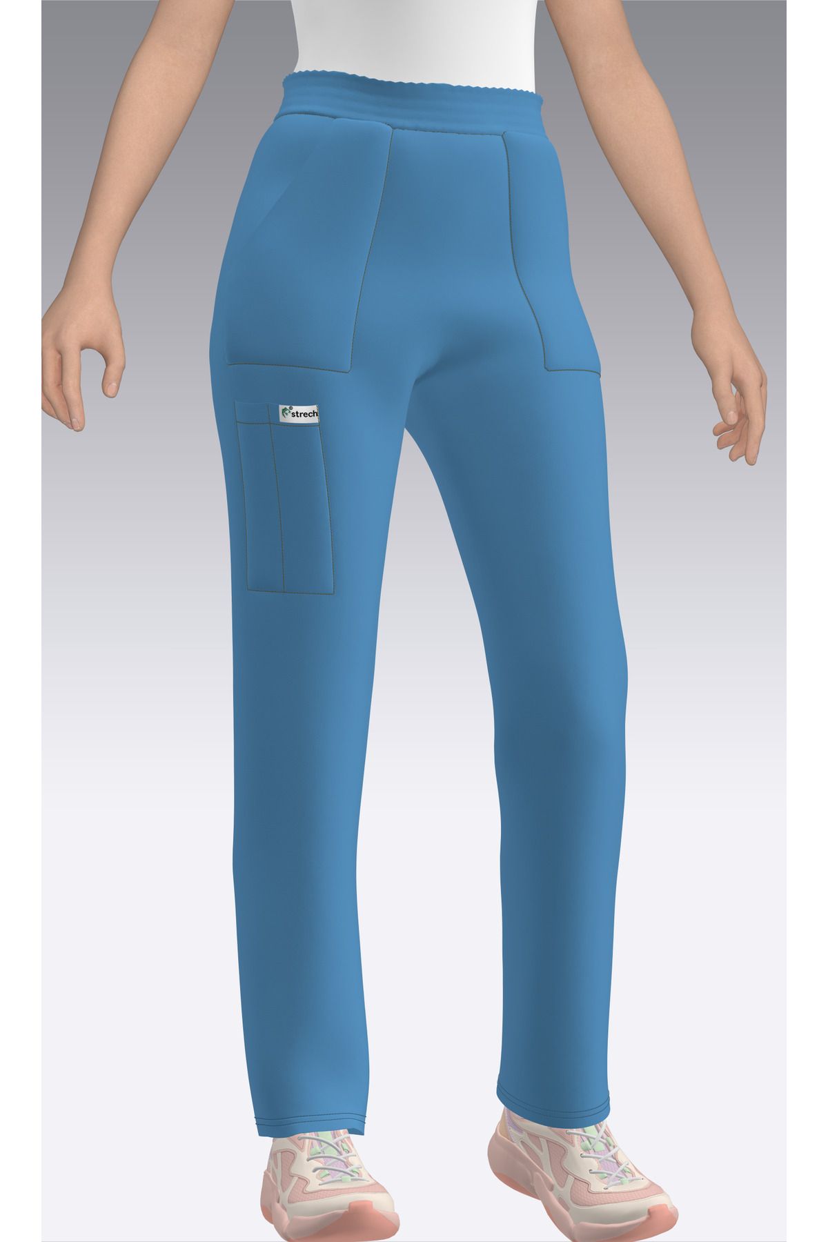 Myscrubs Doktor Hemşire Scrubs Açık Mavi Forma Takım
