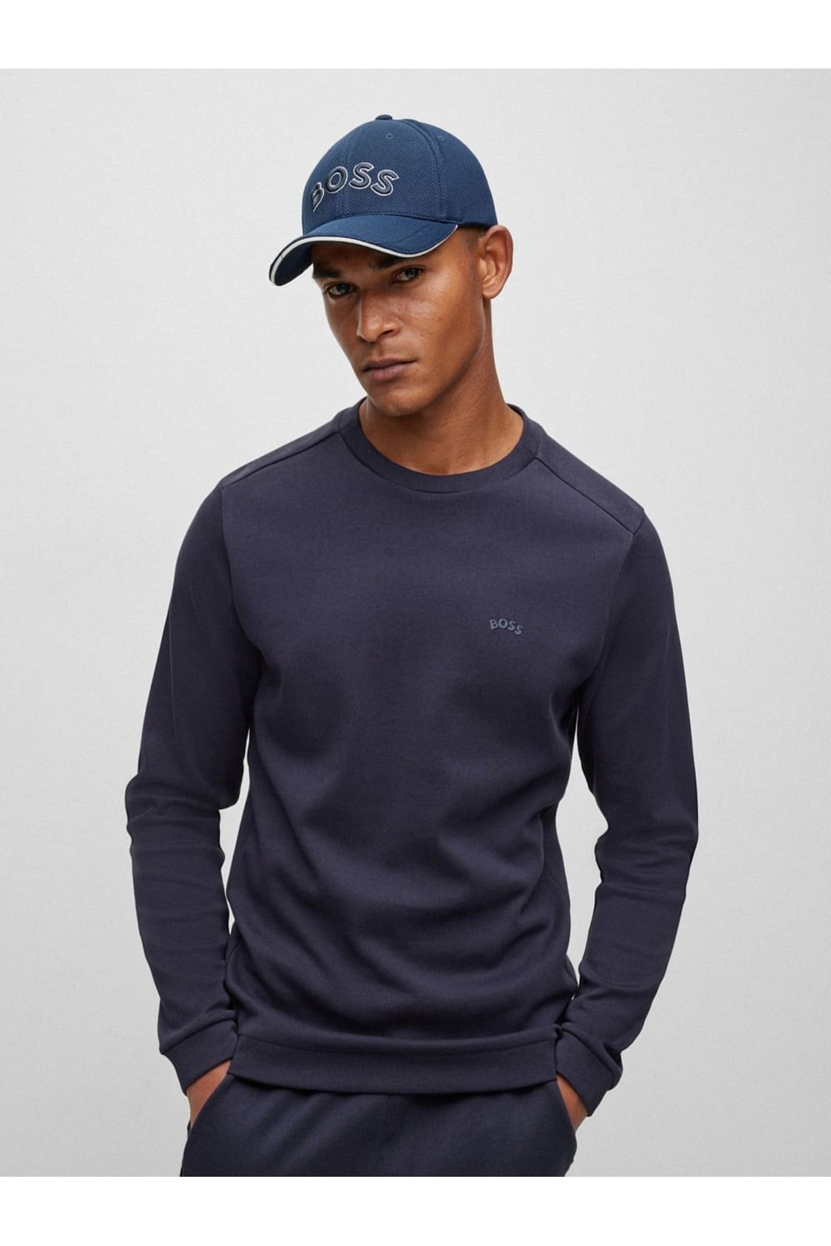 کلاه ورزشی مردانه رئیس آقایان پارچه ای قابل تنظیم PIKE FABRIC NAVY BLUE SPORT HAT 50492737 402 BOSS