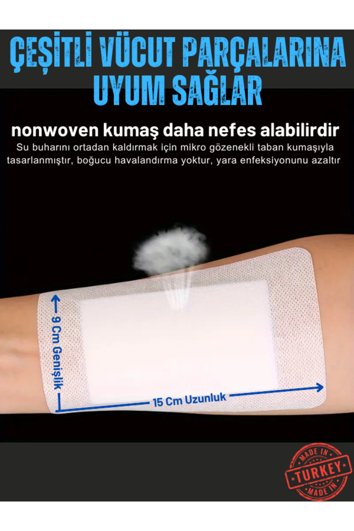 Octacare-غطاء جروح مرن 9 سم × 15 سم (25 قطعة) 2