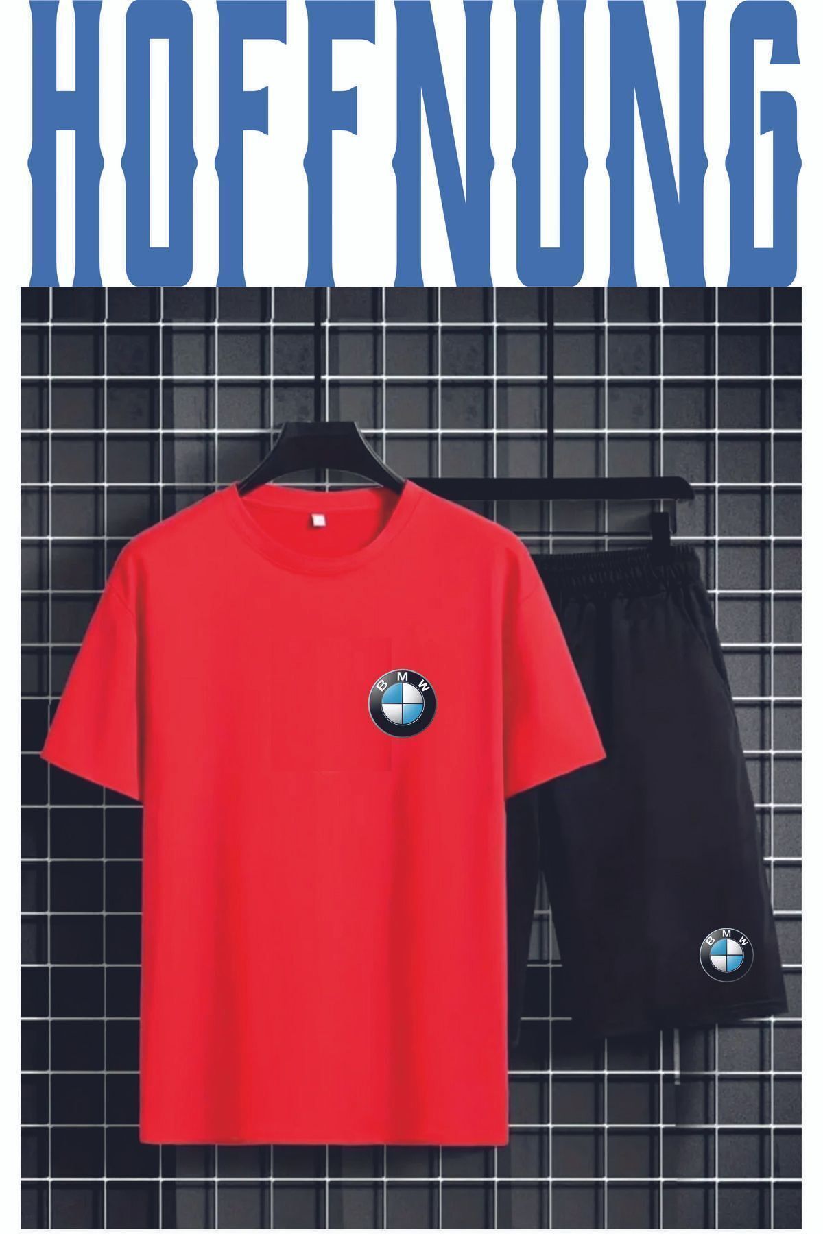 HOFFNUNG Full Shorts Unisex Yazlık T-shirt Ve Eşofman Altı 2 Li Set Combin Takım