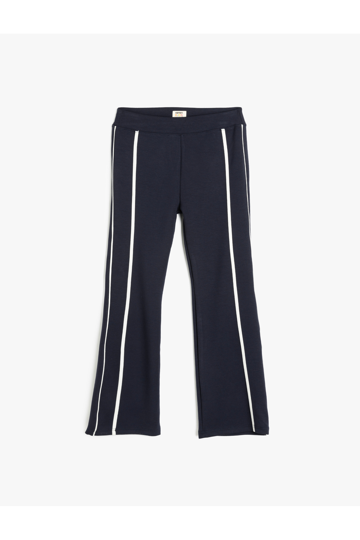 Koton-Elastic Waist Viscose Blended Flared Trousers 3