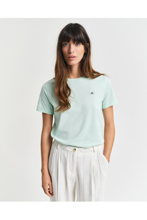 Gant Kadın Yeşil Regular Fit Bisiklet Yaka T-Shirt