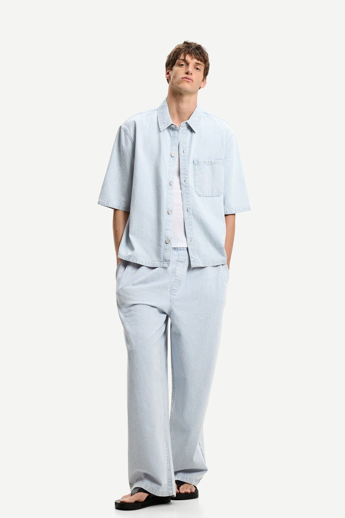 Bershka-Short sleeve denim shirt 5