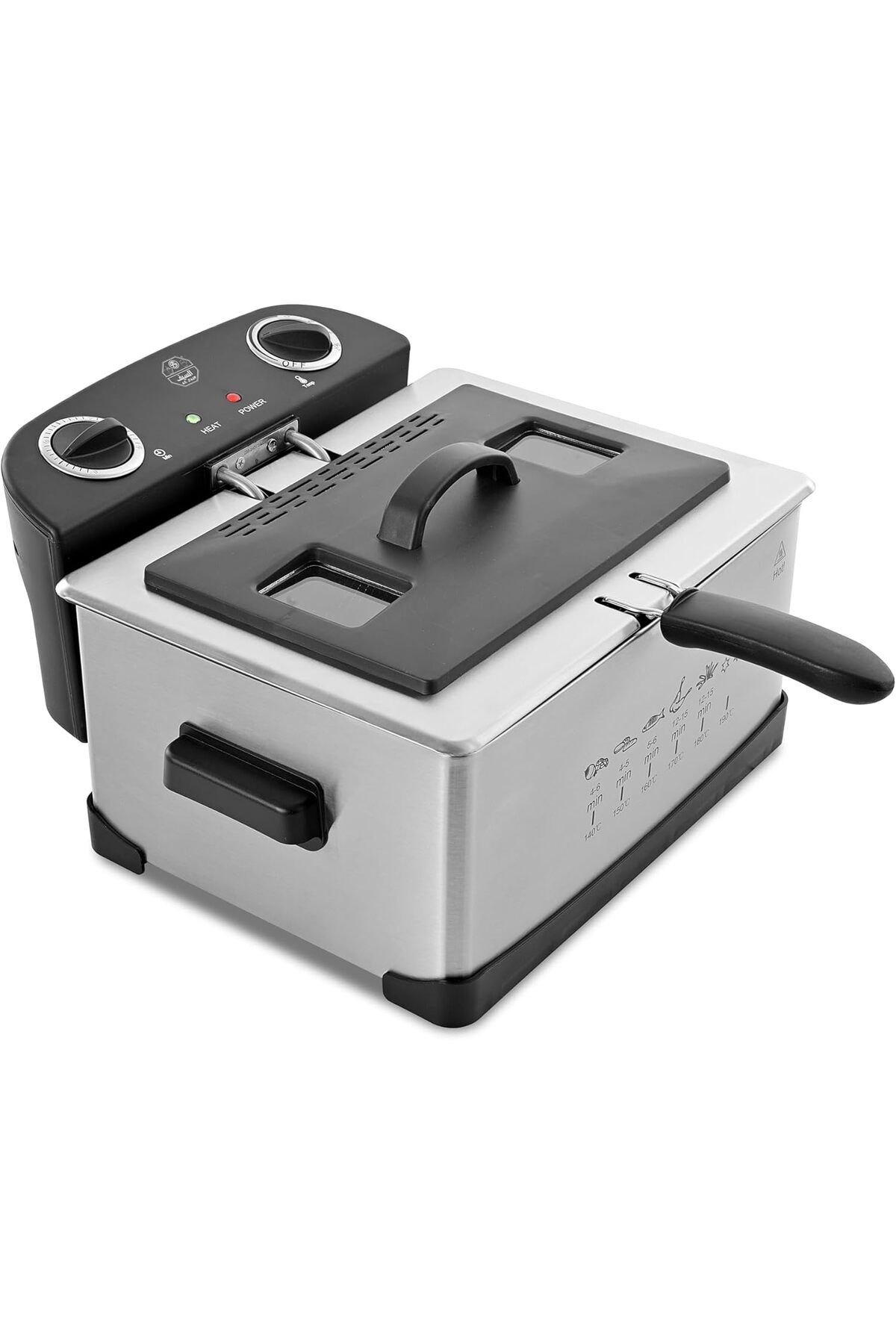 ALSAIF-Electric Deep Fryer 2400 Watts Stainless Steel By , Adjustable Temperature Control, Oil Splatt 7