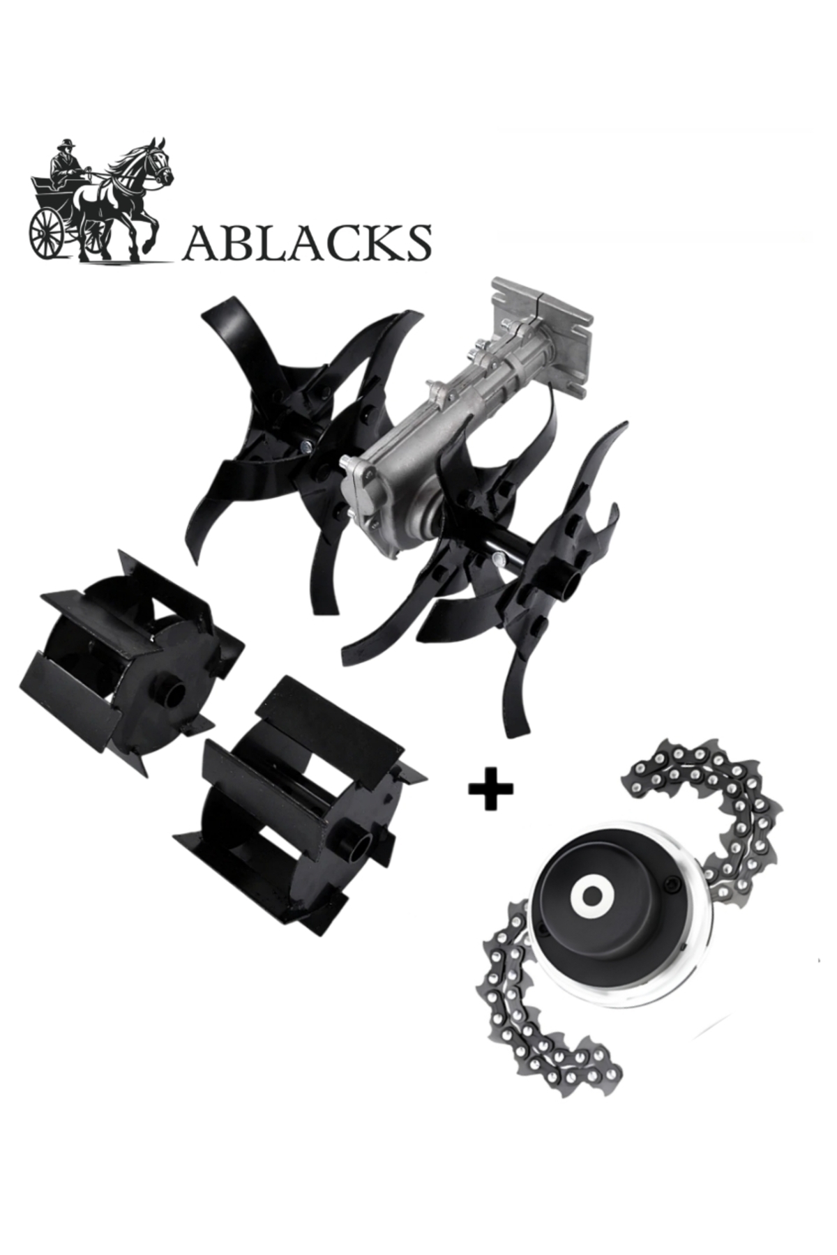 Double Earth Hoeing Apparatus Back-Side Compatible 26MM 9 Teeth + Chain Head