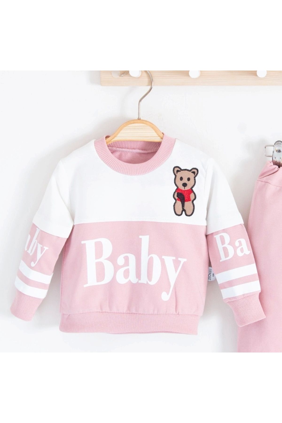BYB MODA TASARIM 3-18 Ay Kız Bebek Alt&Üst Takımı Baby 2'li Pembe